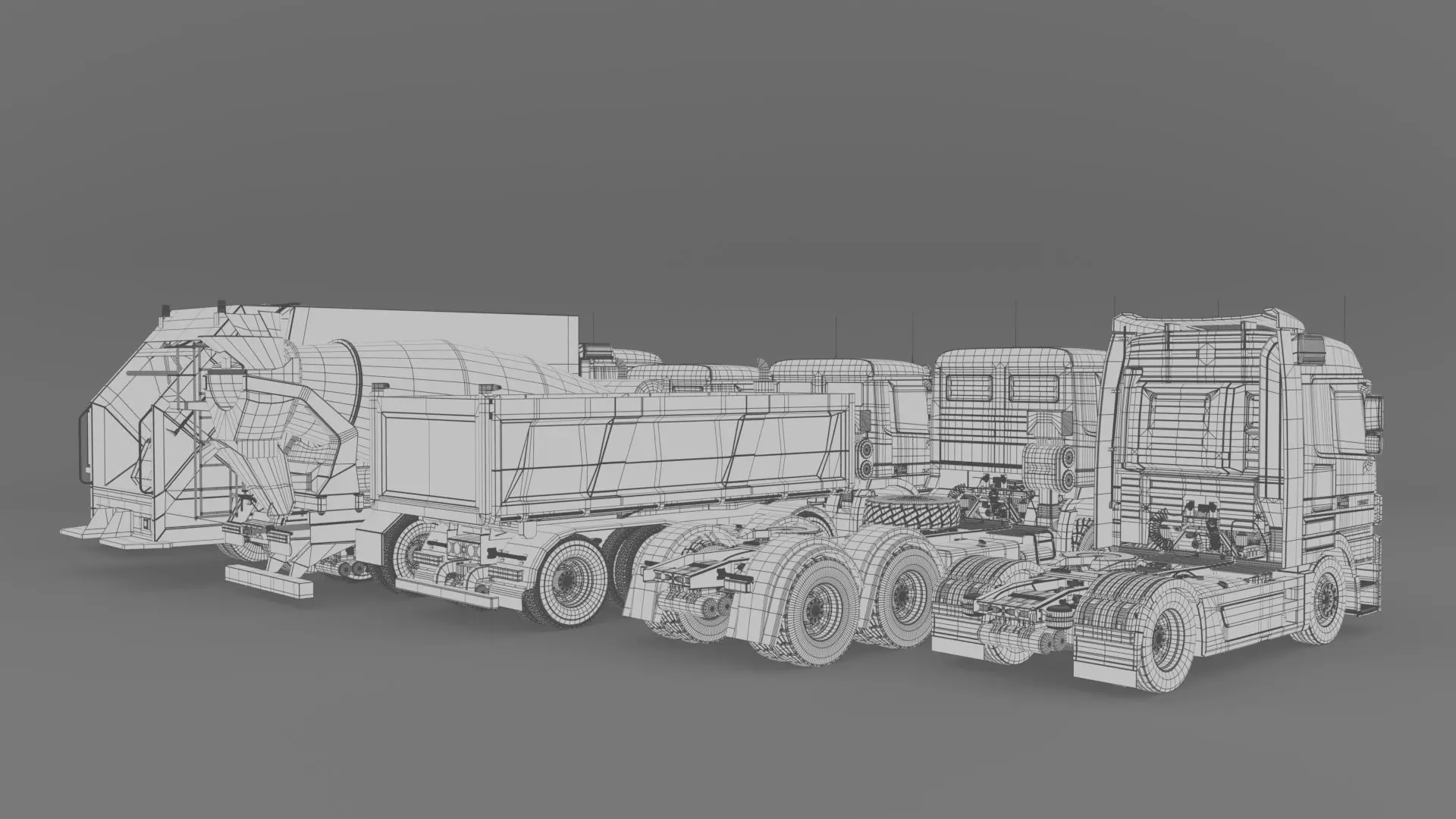MercedesBenz-Actros All series Set 01 Low-poly 3D model_11