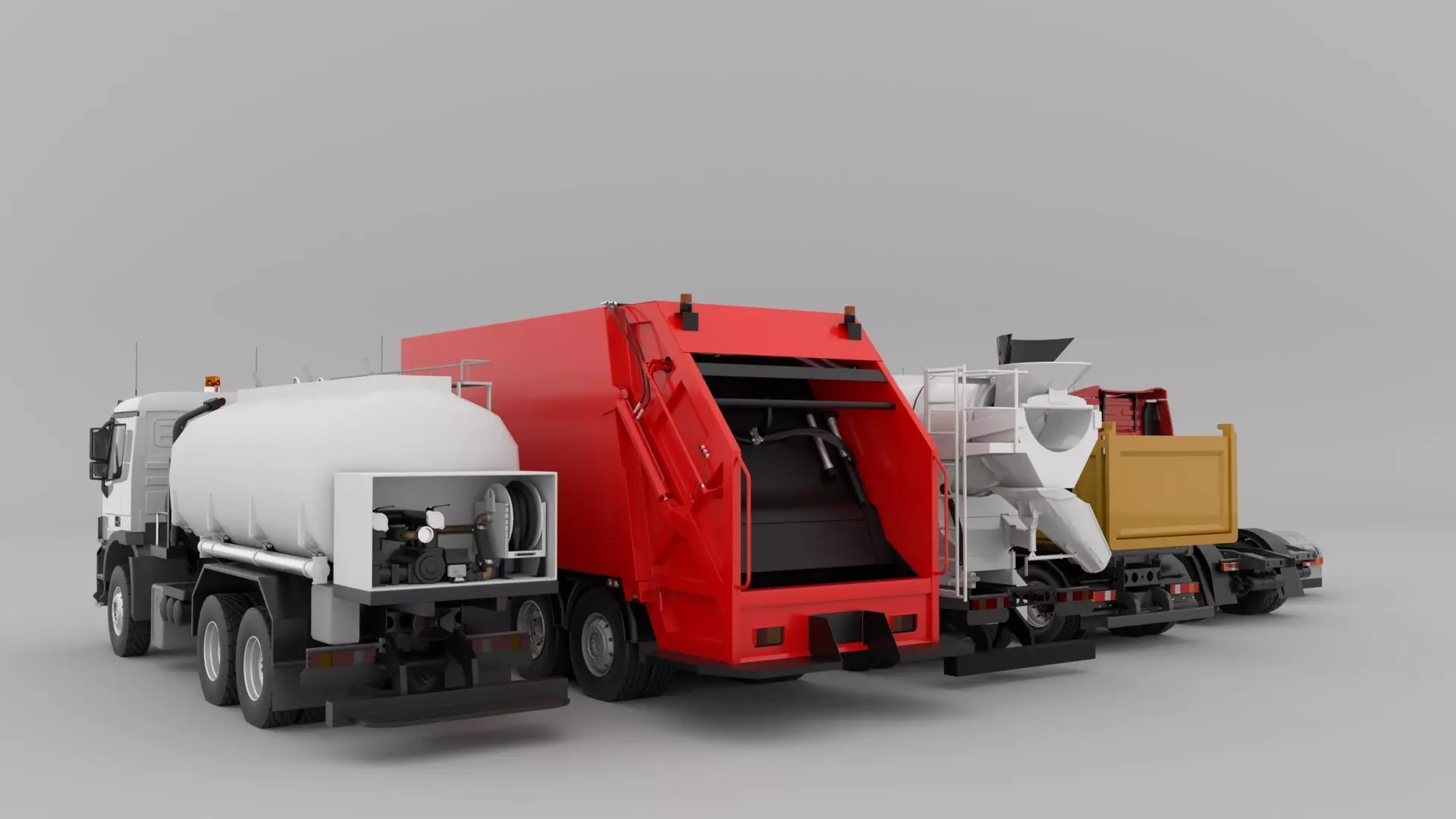 MercedesBenz-Actros All series Set 01 Low-poly 3D model_2