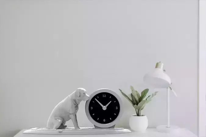 Dog desk clock