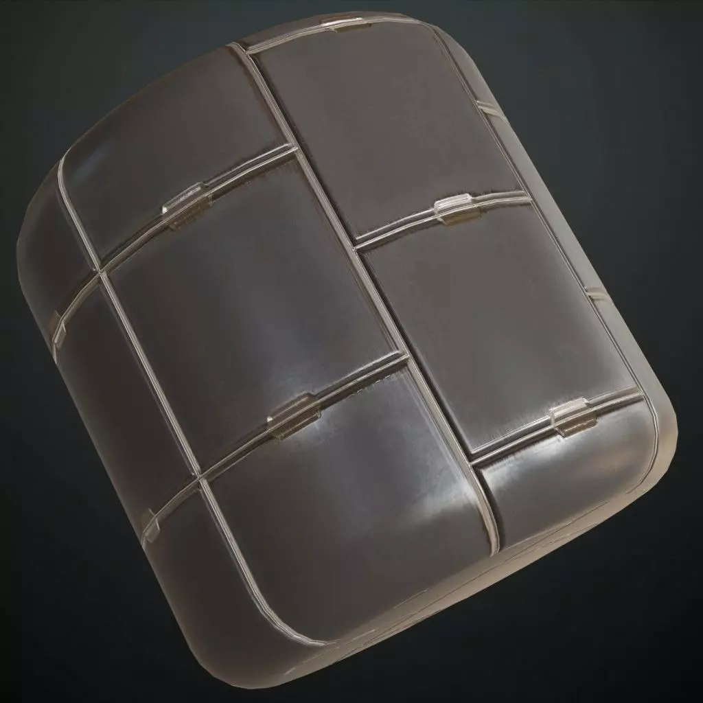 Industrial Warning Striped Metal Panel PBR SEAMLESS Texture_1