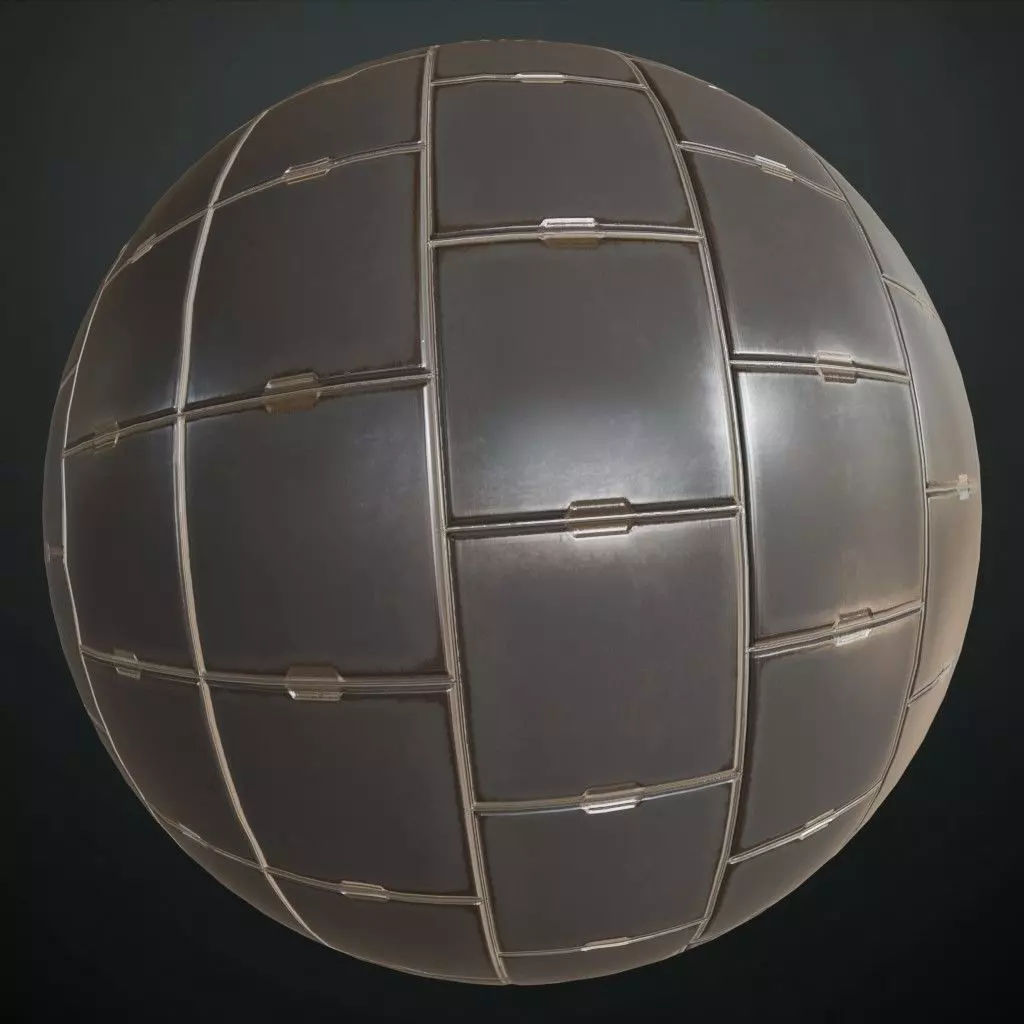 Industrial Warning Striped Metal Panel PBR SEAMLESS Texture_0