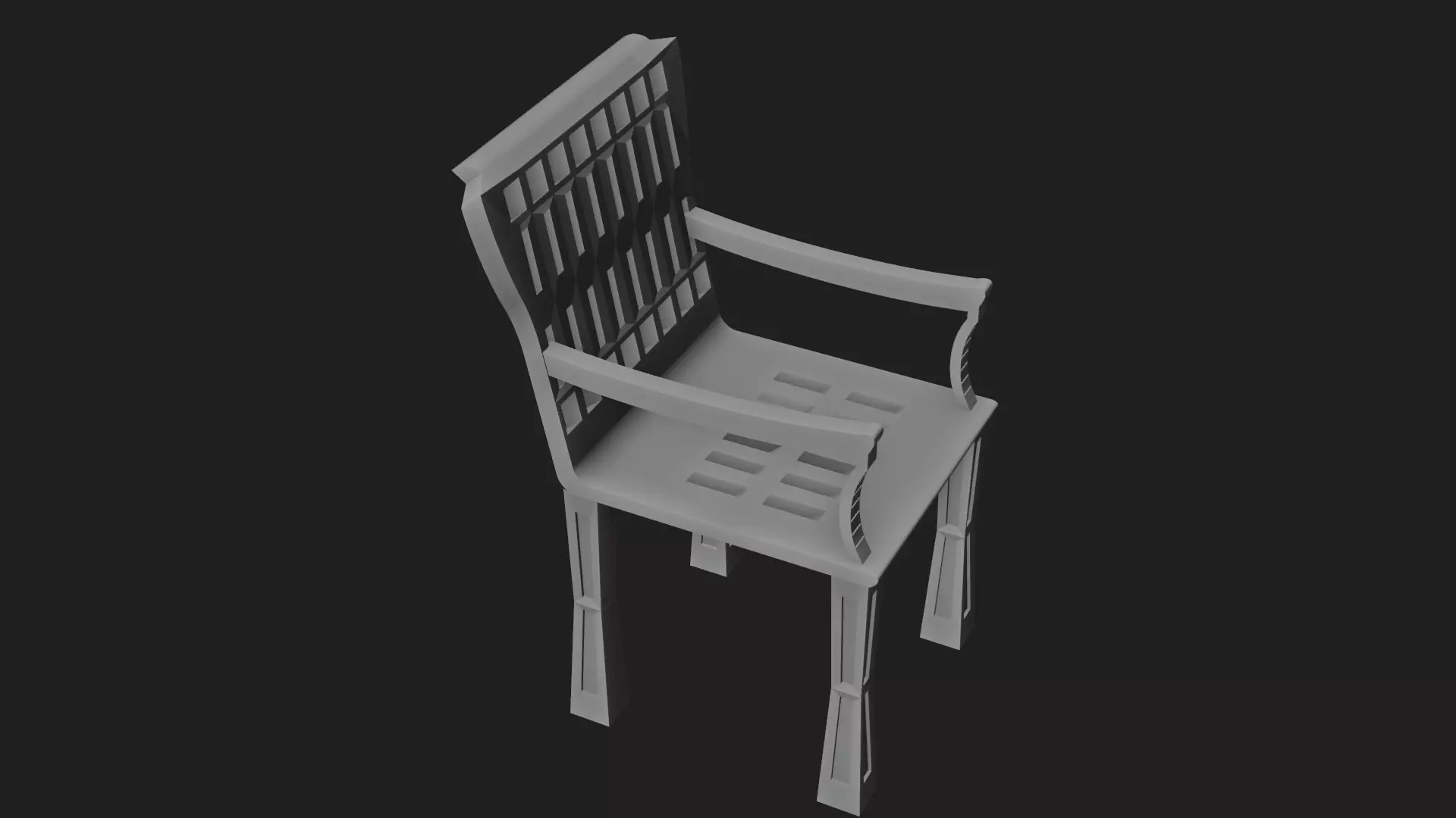 Low Poly Modern Black Armchair 3D Model Low-poly 3D model_5