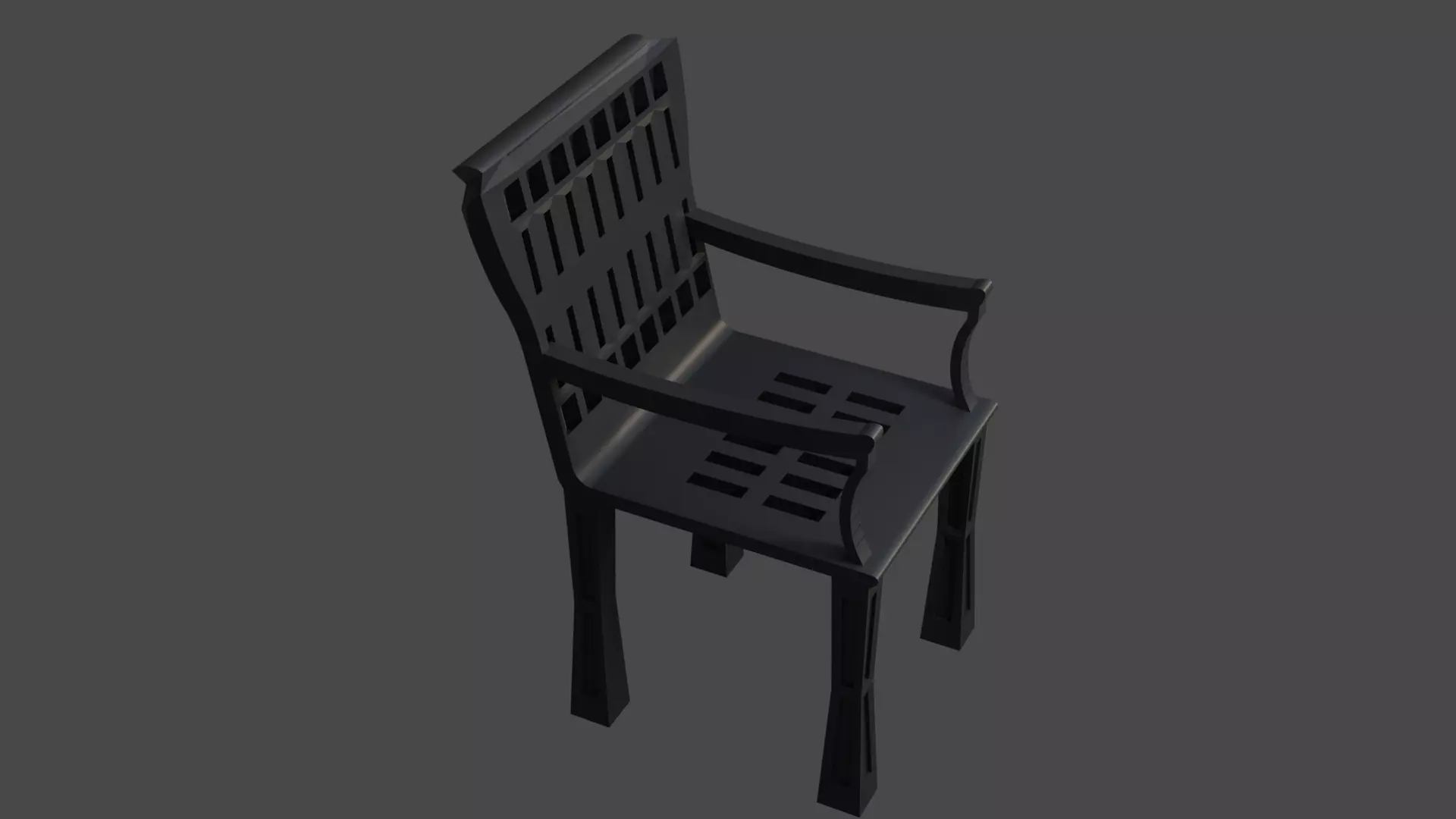 Low Poly Modern Black Armchair 3D Model Low-poly 3D model_4