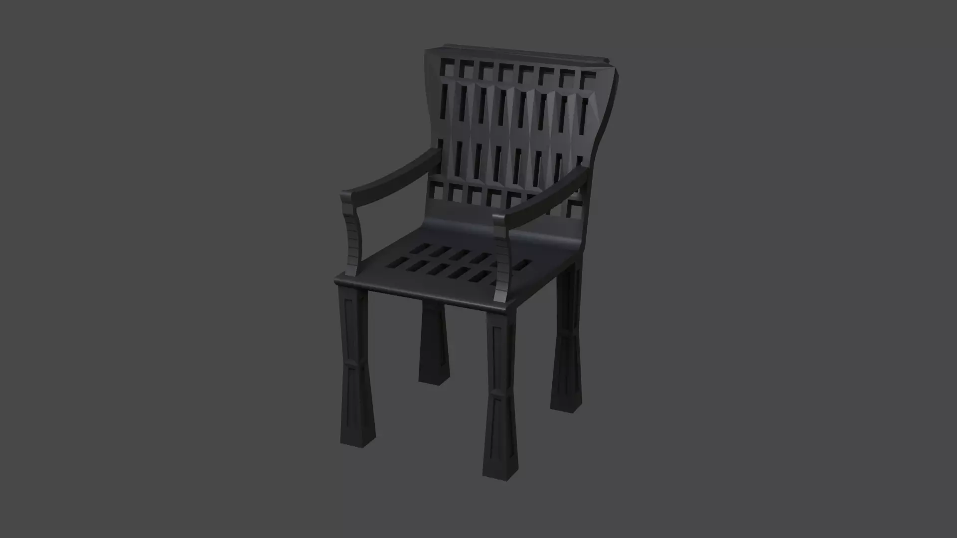 Low Poly Modern Black Armchair 3D Model Low-poly 3D model_2