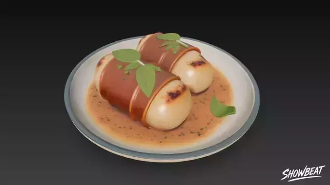 Saltimbocca Low-poly 3D model 2
