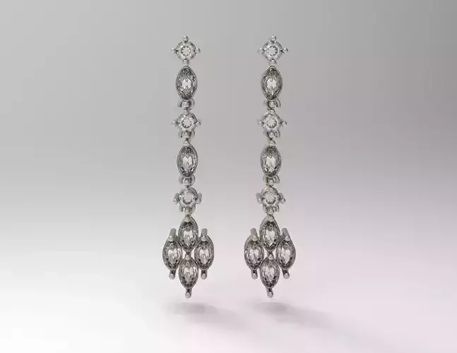 Marquise Cascade Earrings 3D print model