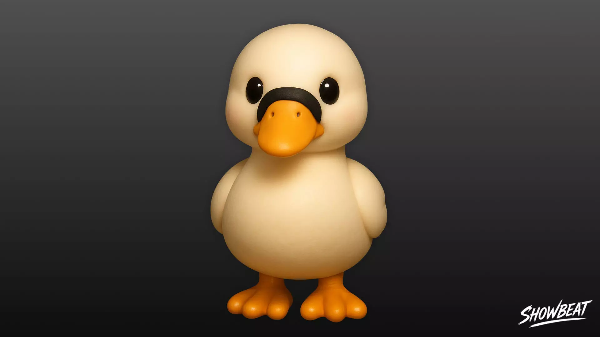 Cartoon Plush Duck Low-poly 3D model_0
