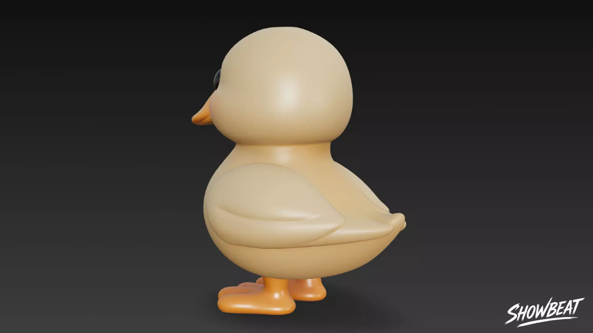 Cartoon Plush Duck Low-poly 3D model_5