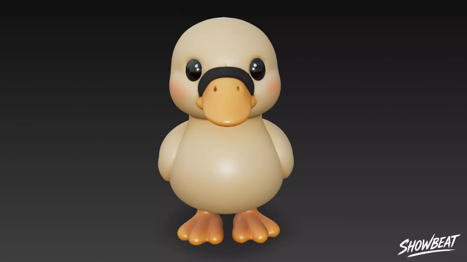 Cartoon Plush Duck Low-poly 3D model_2