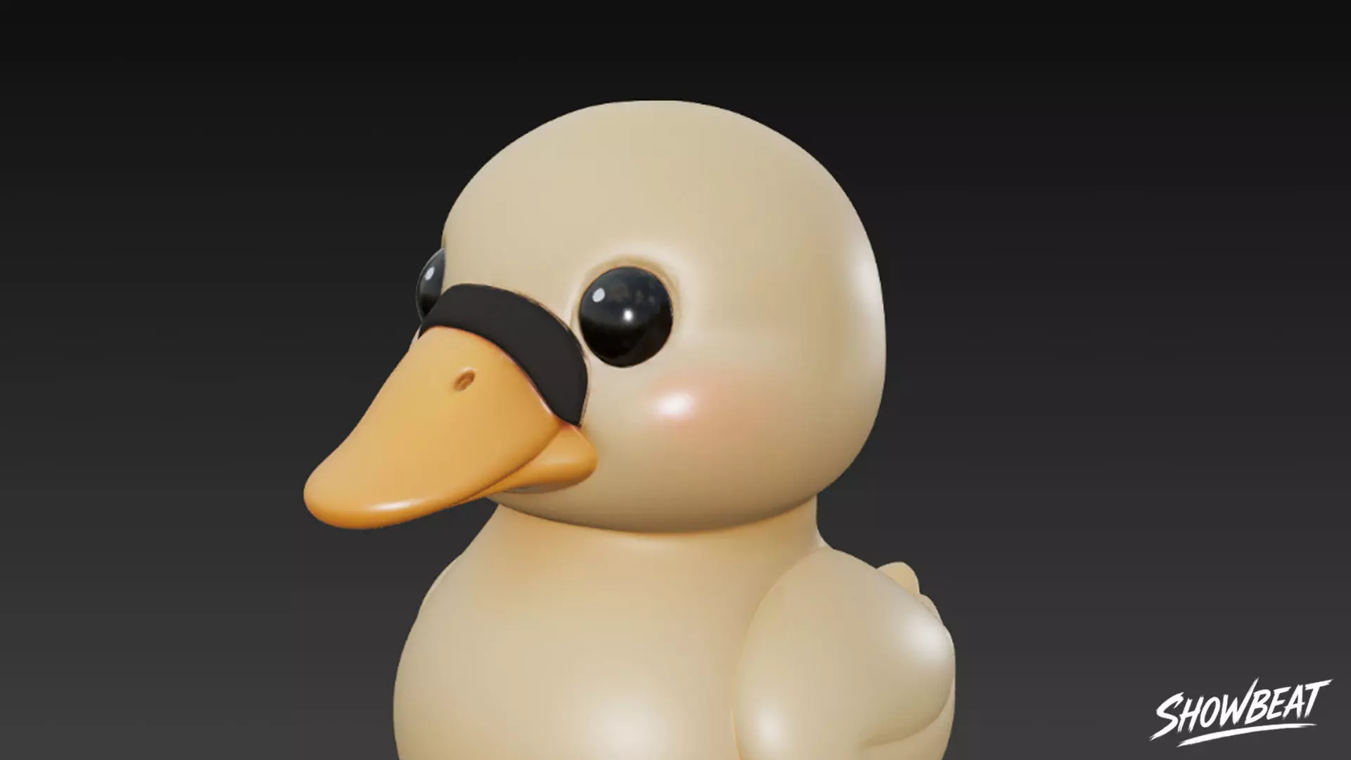 Cartoon Plush Duck Low-poly 3D model_6