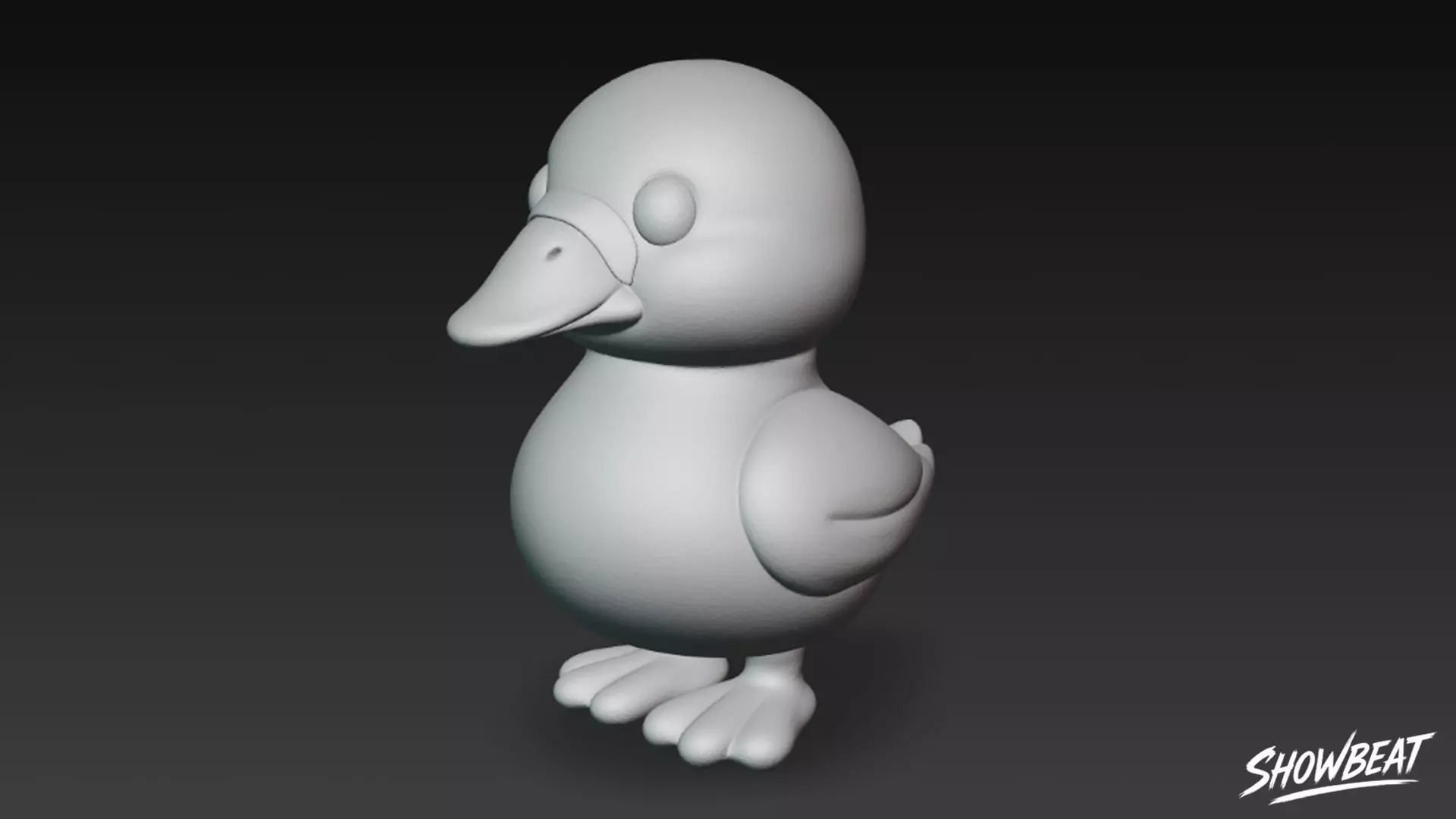 Cartoon Plush Duck Low-poly 3D model_9