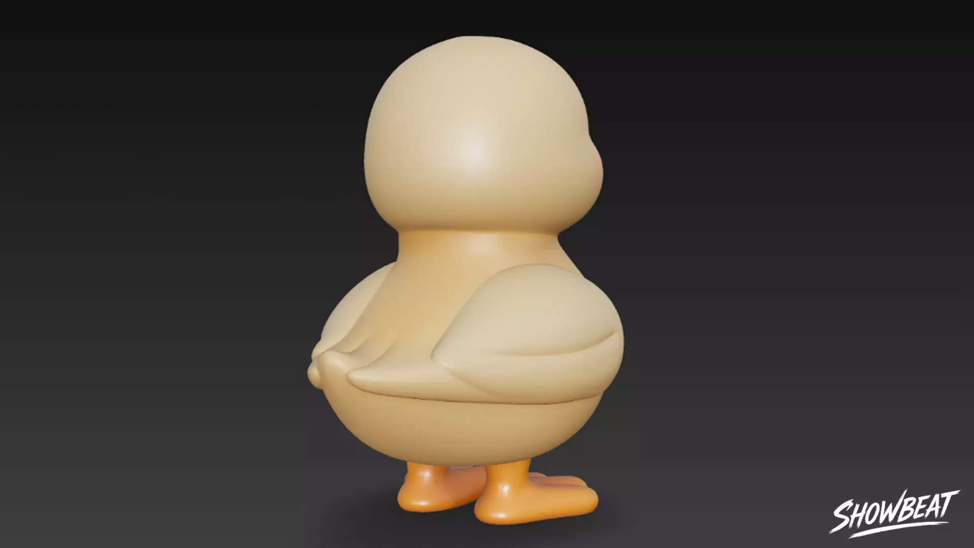Cartoon Plush Duck Low-poly 3D model_4