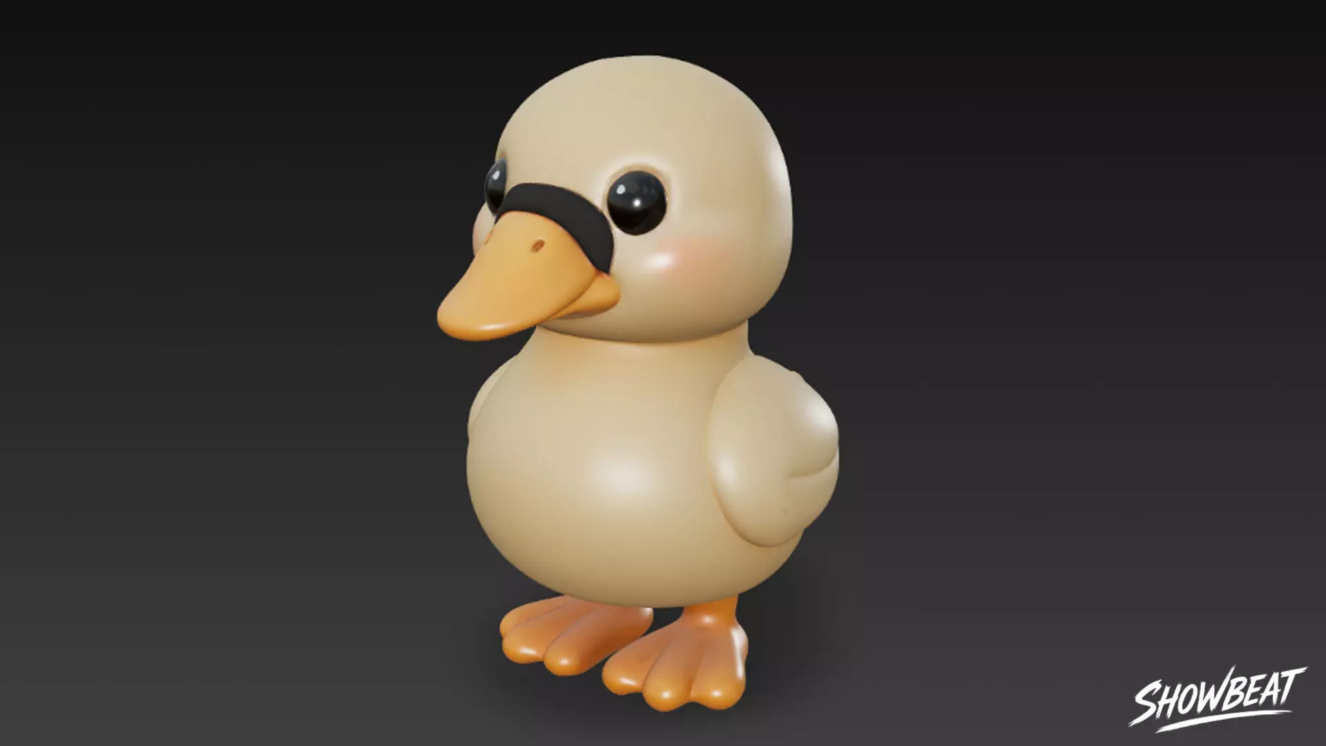 Cartoon Plush Duck Low-poly 3D model_1