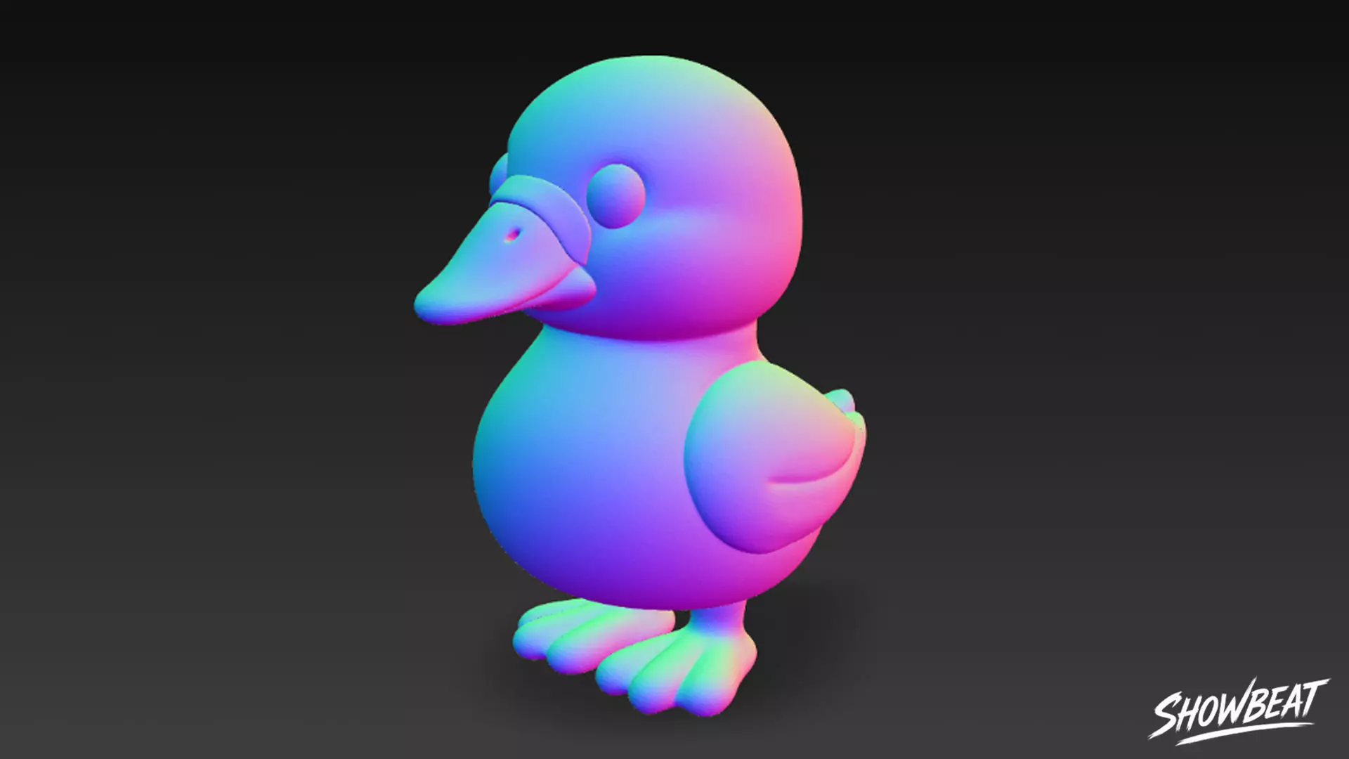 Cartoon Plush Duck Low-poly 3D model_8