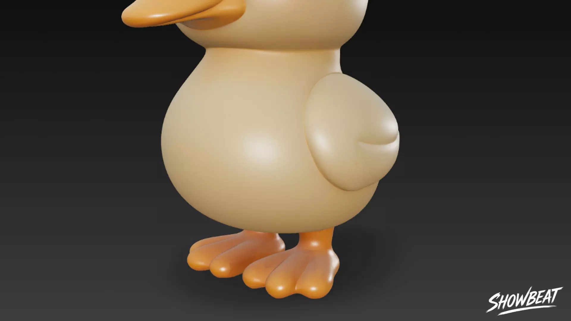 Cartoon Plush Duck Low-poly 3D model_7