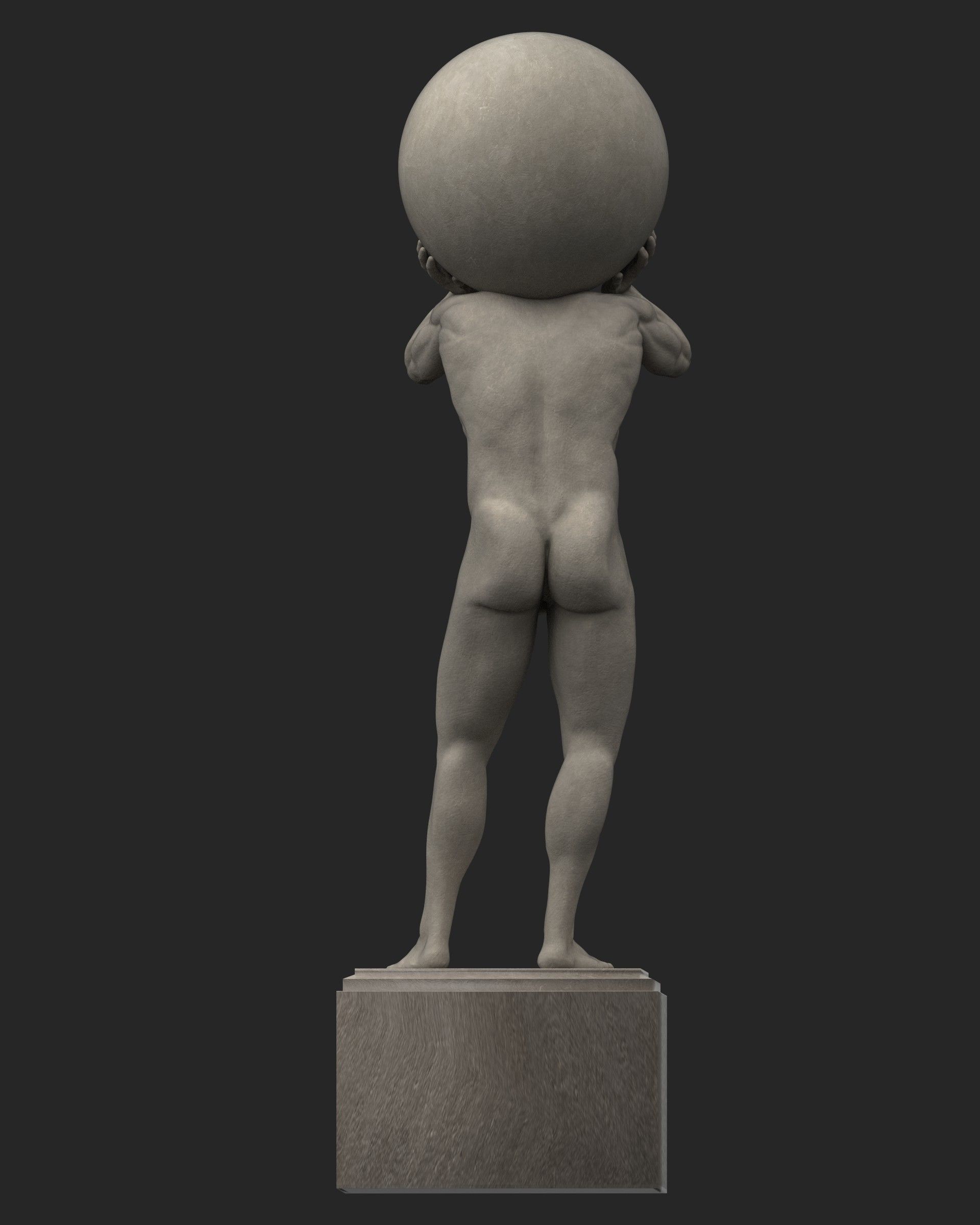 Atlas Statue Low-poly 3D model_4