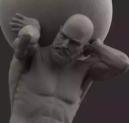 Atlas Statue Low-poly 3D model Atlas Statue Low-poly 3D model