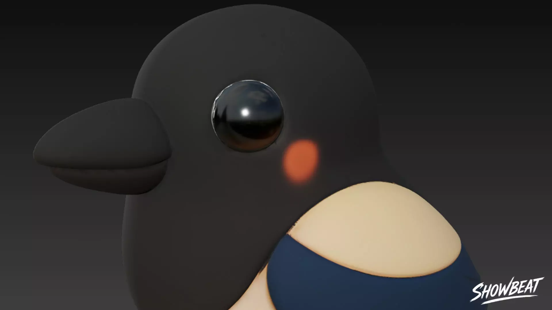 Cartoon Plush Magpie Low-poly 3D model_6