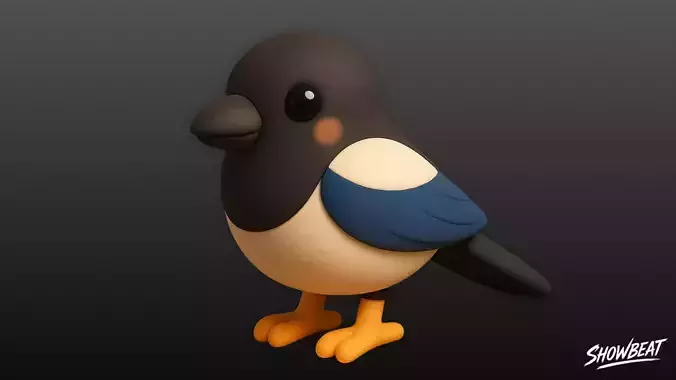 Cartoon Plush Magpie