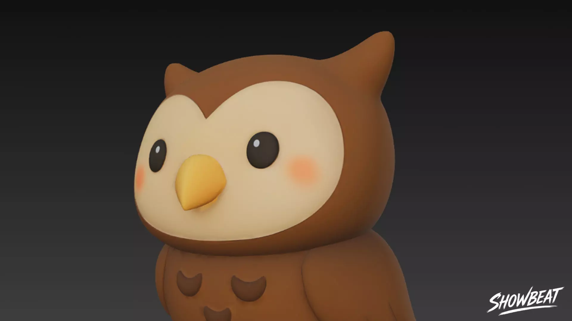 Cartoon Plush Owl Low-poly 3D model_6