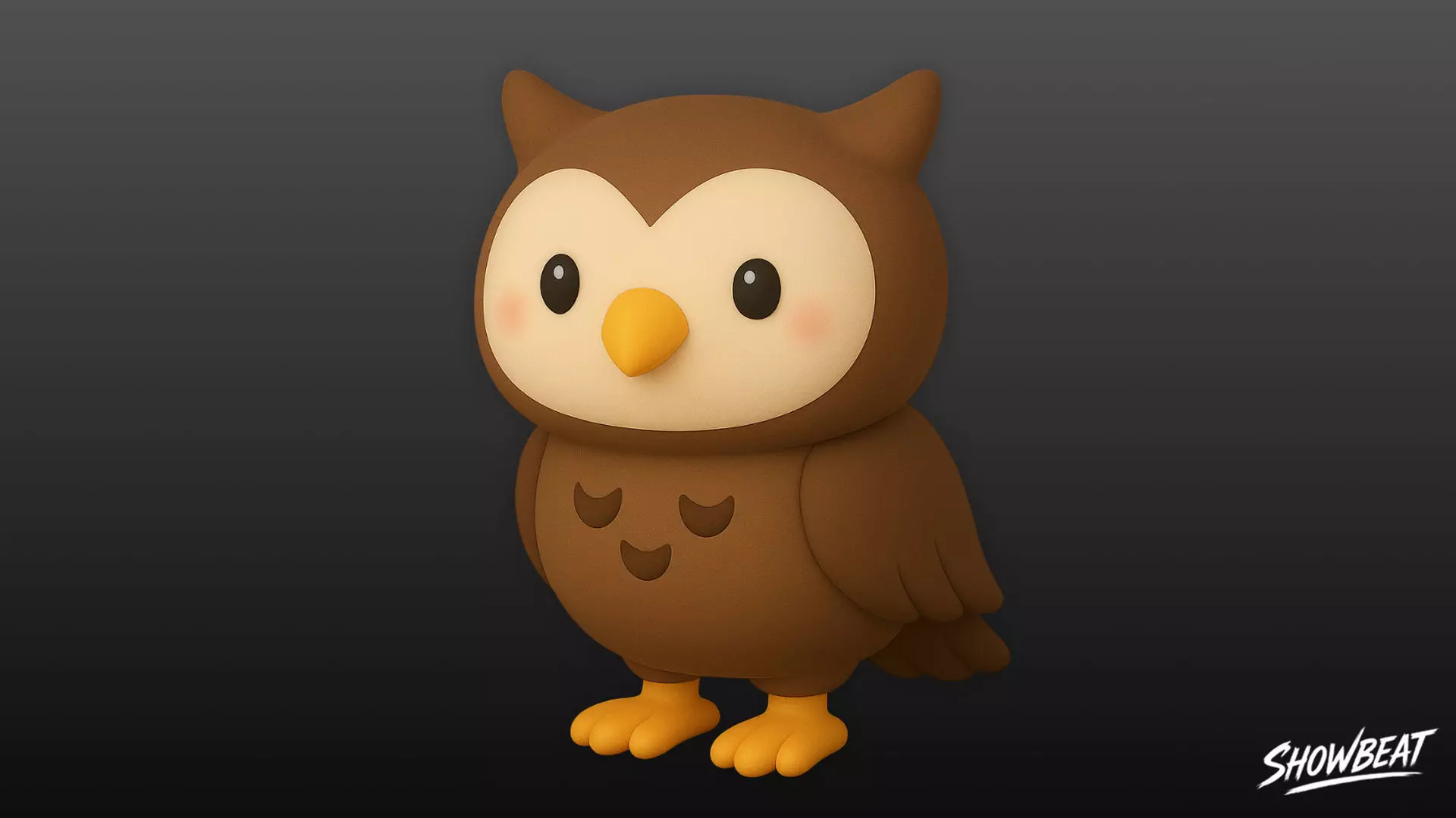Cartoon Plush Owl Low-poly 3D model_0