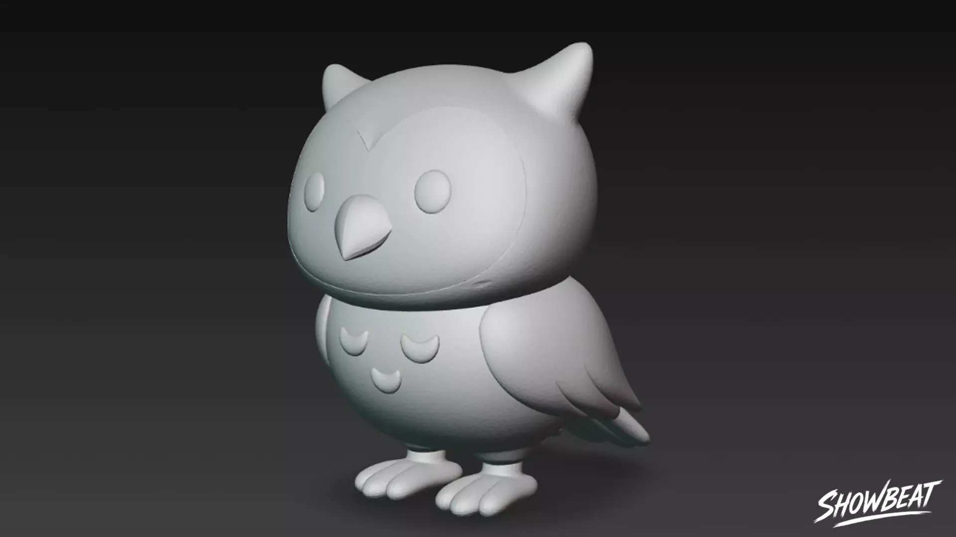 Cartoon Plush Owl Low-poly 3D model_8