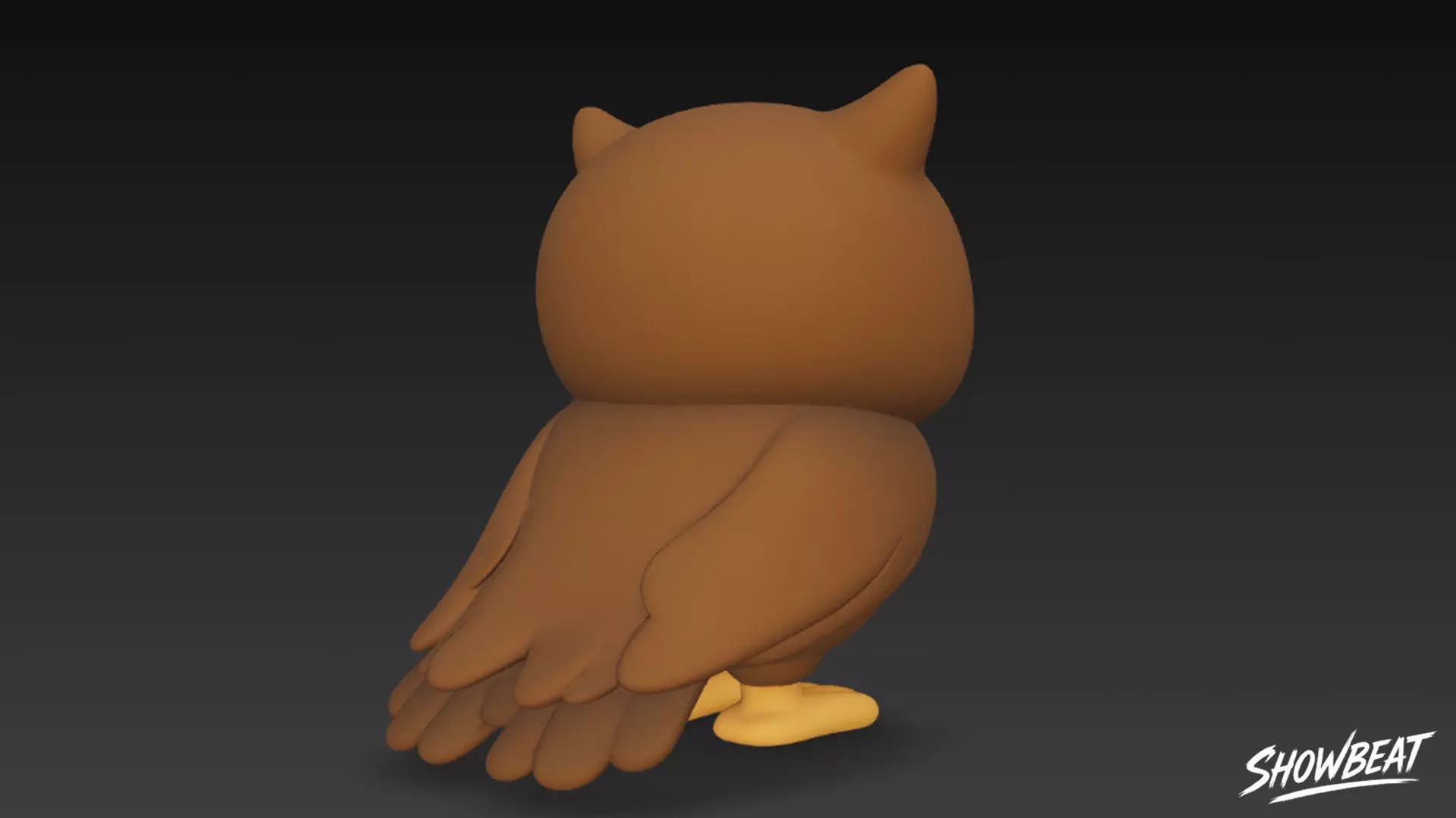 Cartoon Plush Owl Low-poly 3D model_4