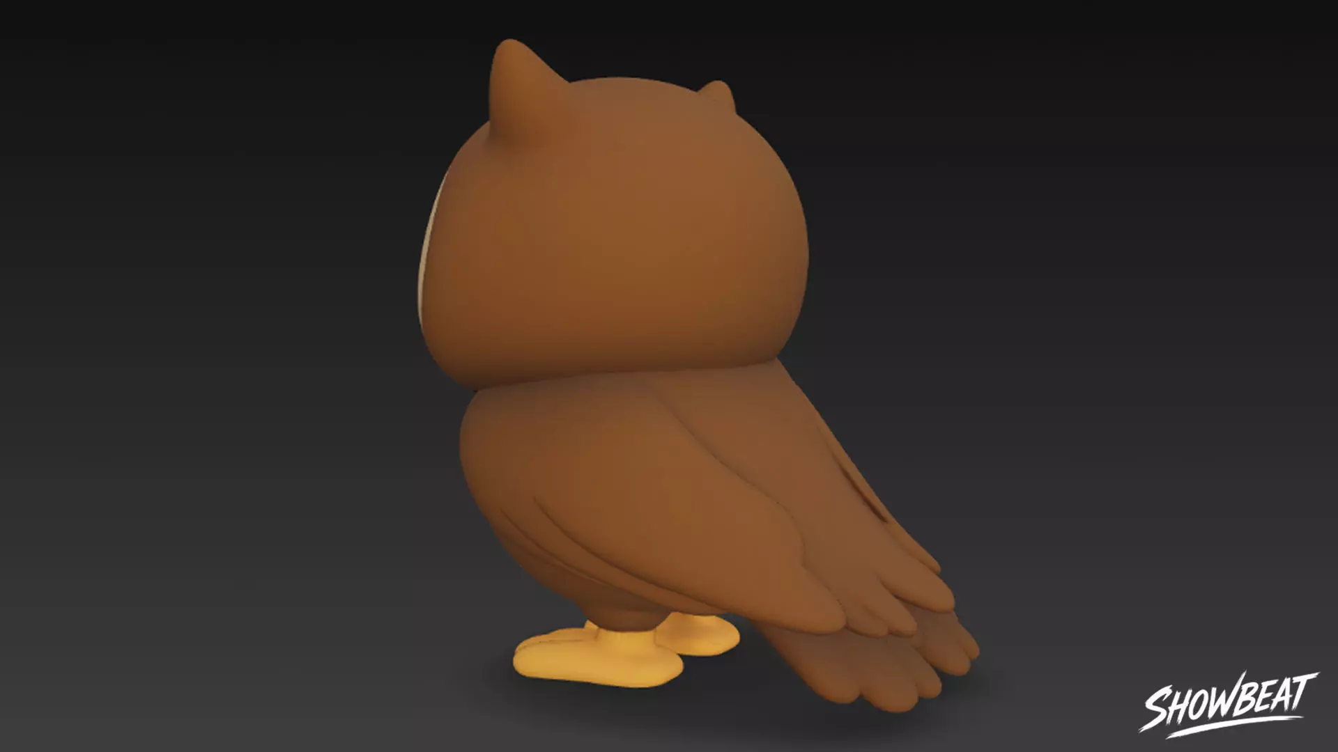 Cartoon Plush Owl Low-poly 3D model_5