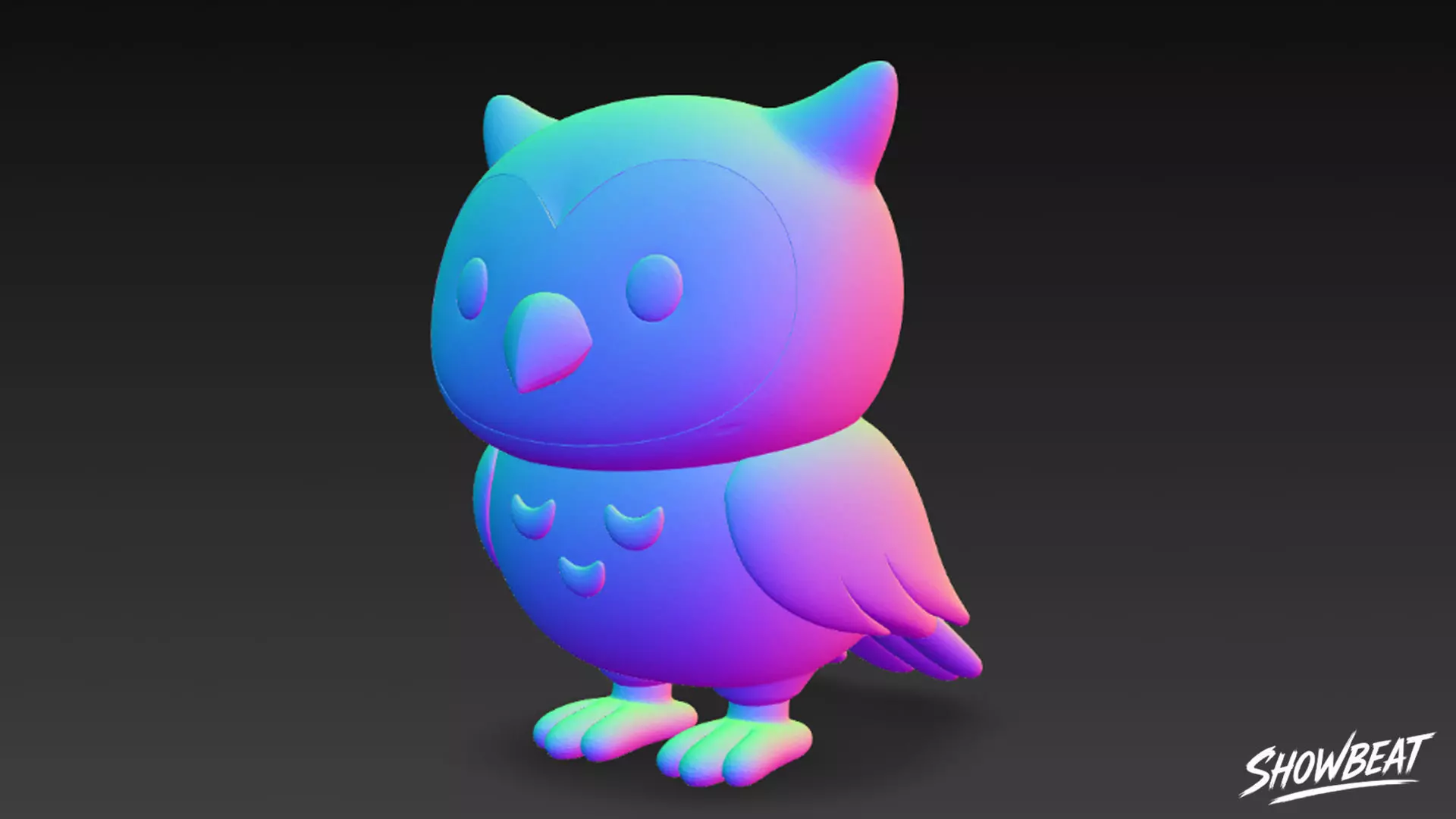 Cartoon Plush Owl Low-poly 3D model_7
