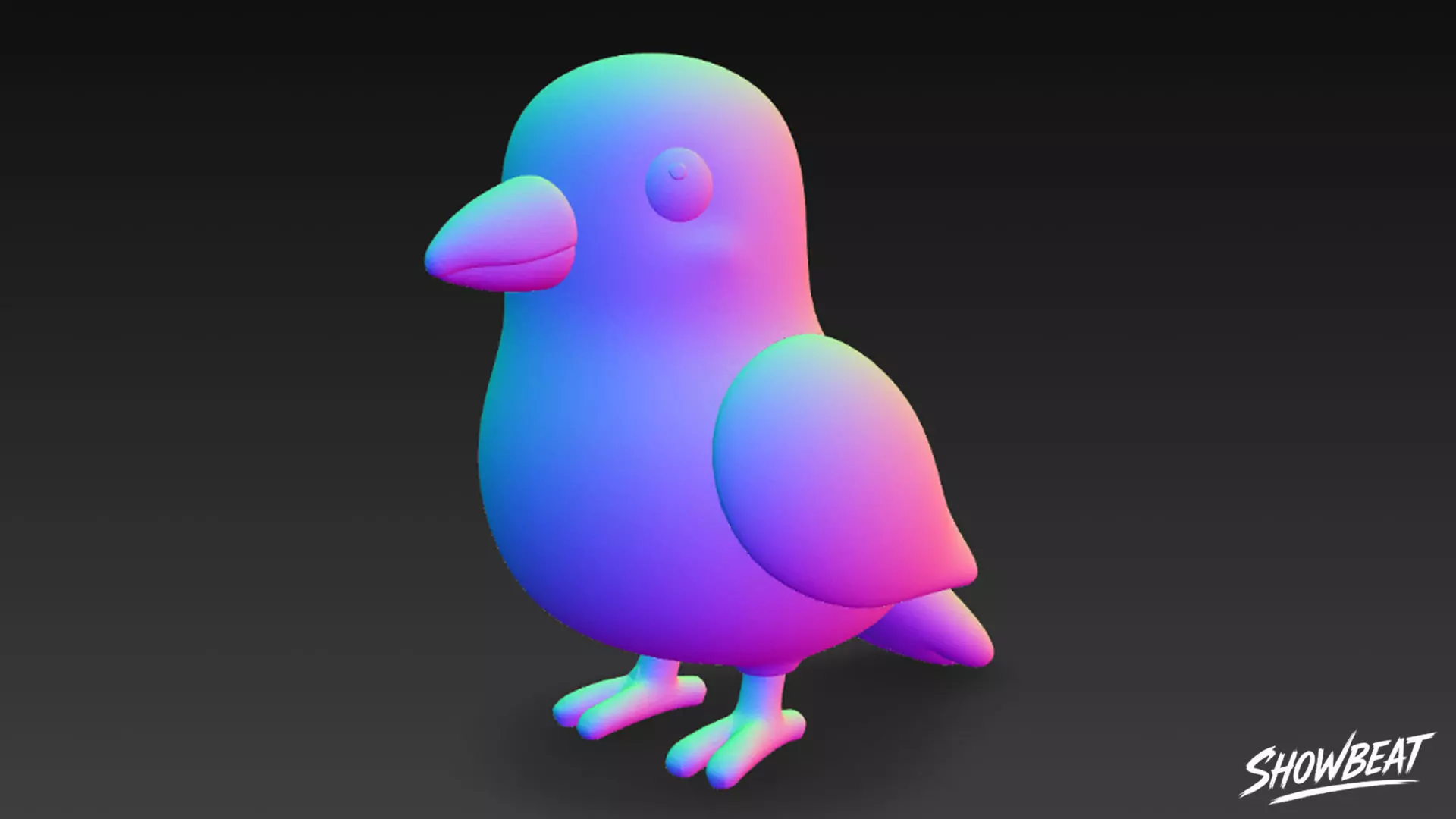 Cartoon Plush Pigeon Low-poly 3D model_6