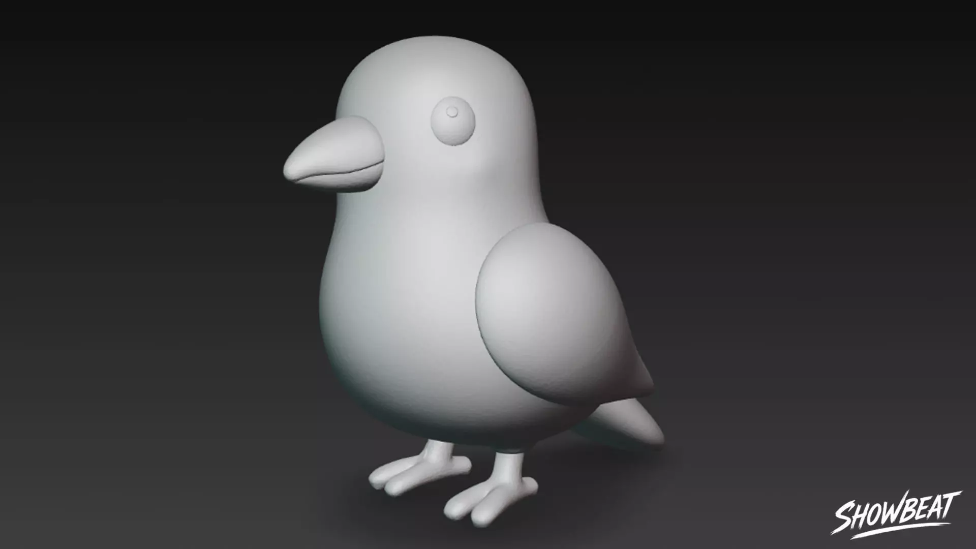 Cartoon Plush Pigeon Low-poly 3D model_7