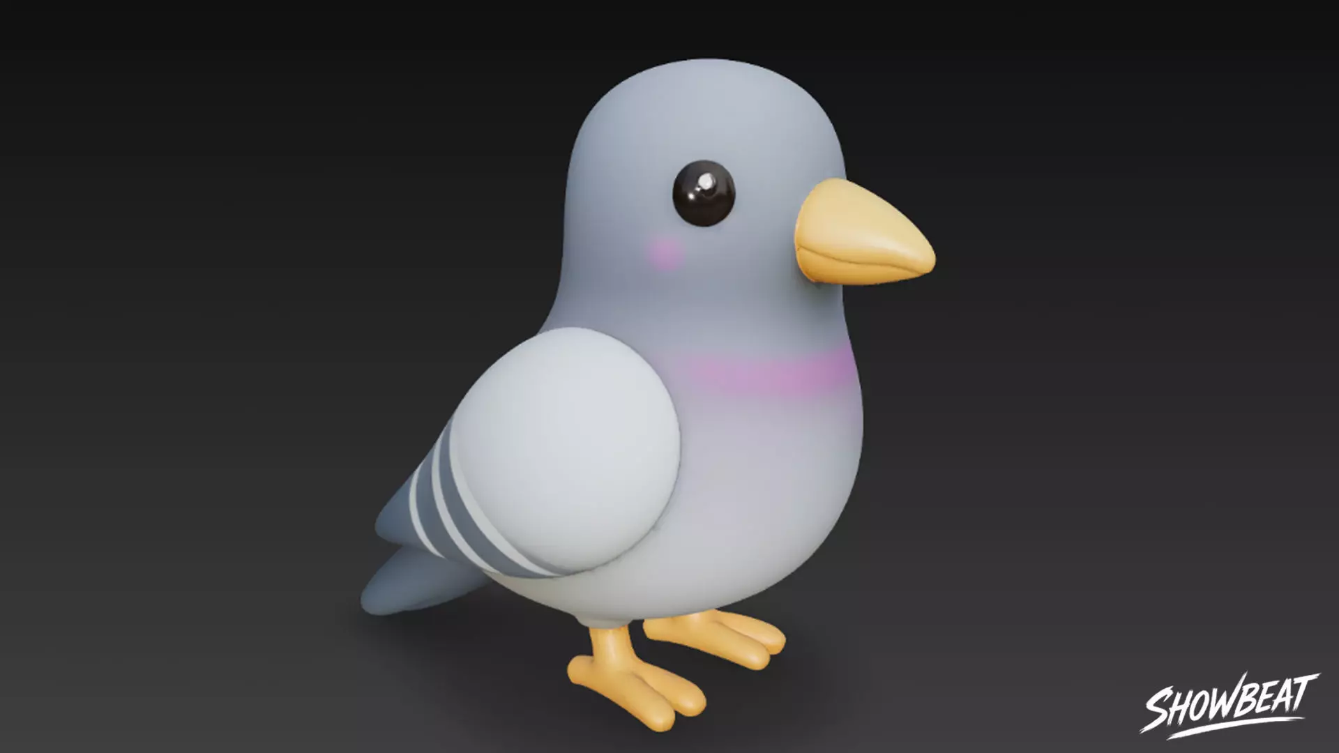 Cartoon Plush Pigeon Low-poly 3D model_3