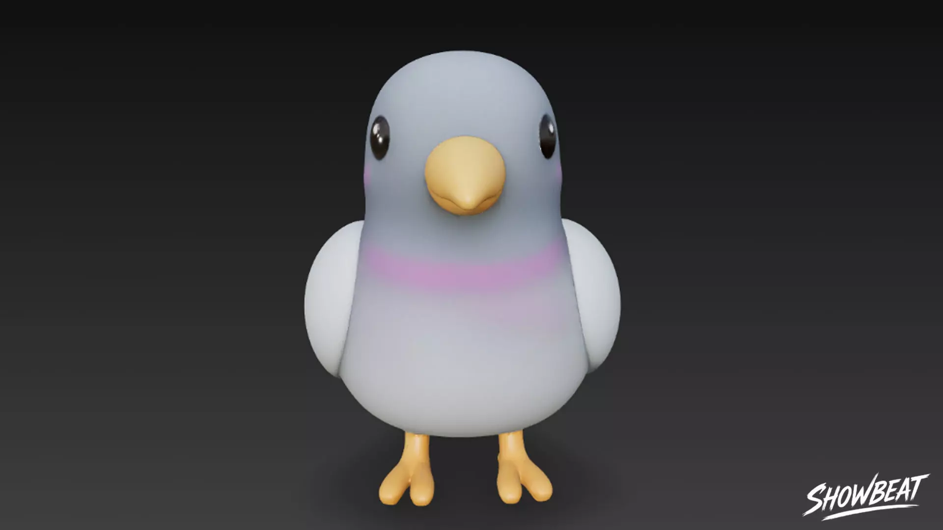 Cartoon Plush Pigeon Low-poly 3D model_2