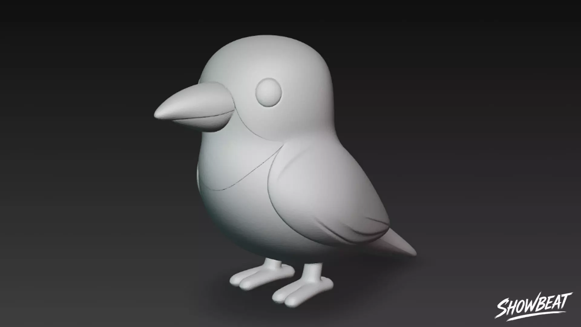 Cartoon Plush Swallow Low-poly 3D model_8