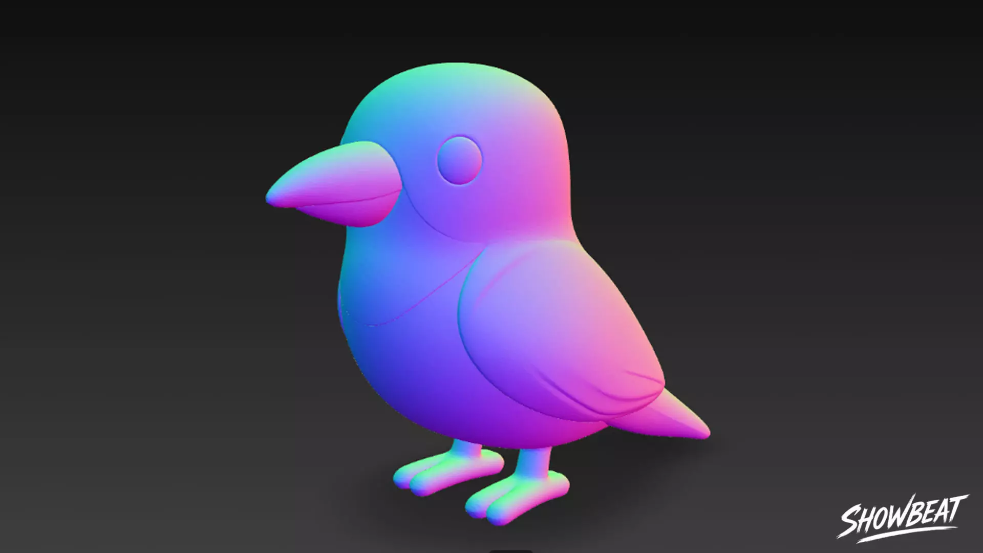 Cartoon Plush Swallow Low-poly 3D model_7