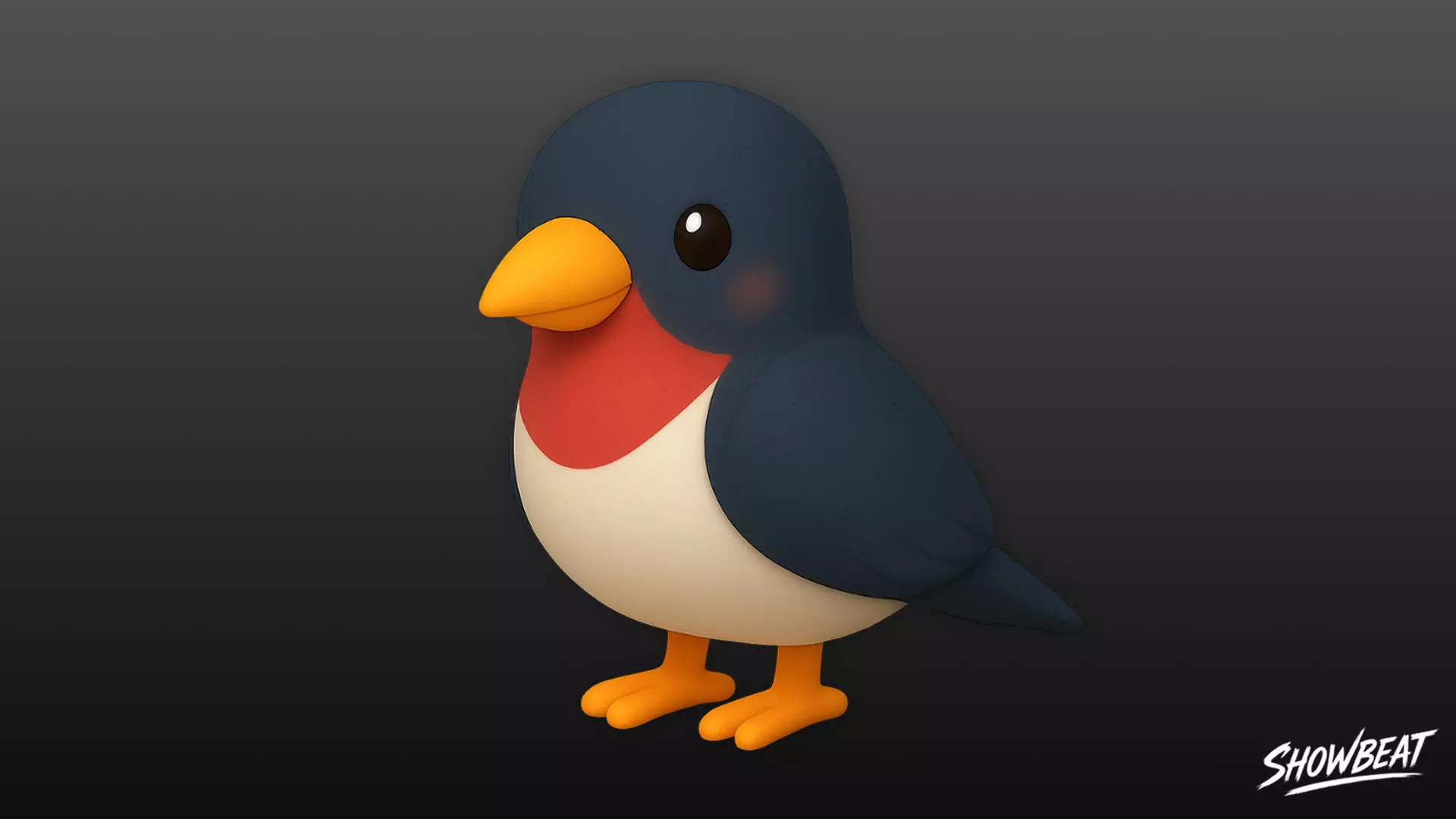 Cartoon Plush Swallow Low-poly 3D model_0