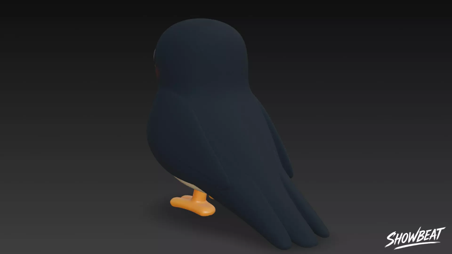 Cartoon Plush Swallow Low-poly 3D model_3