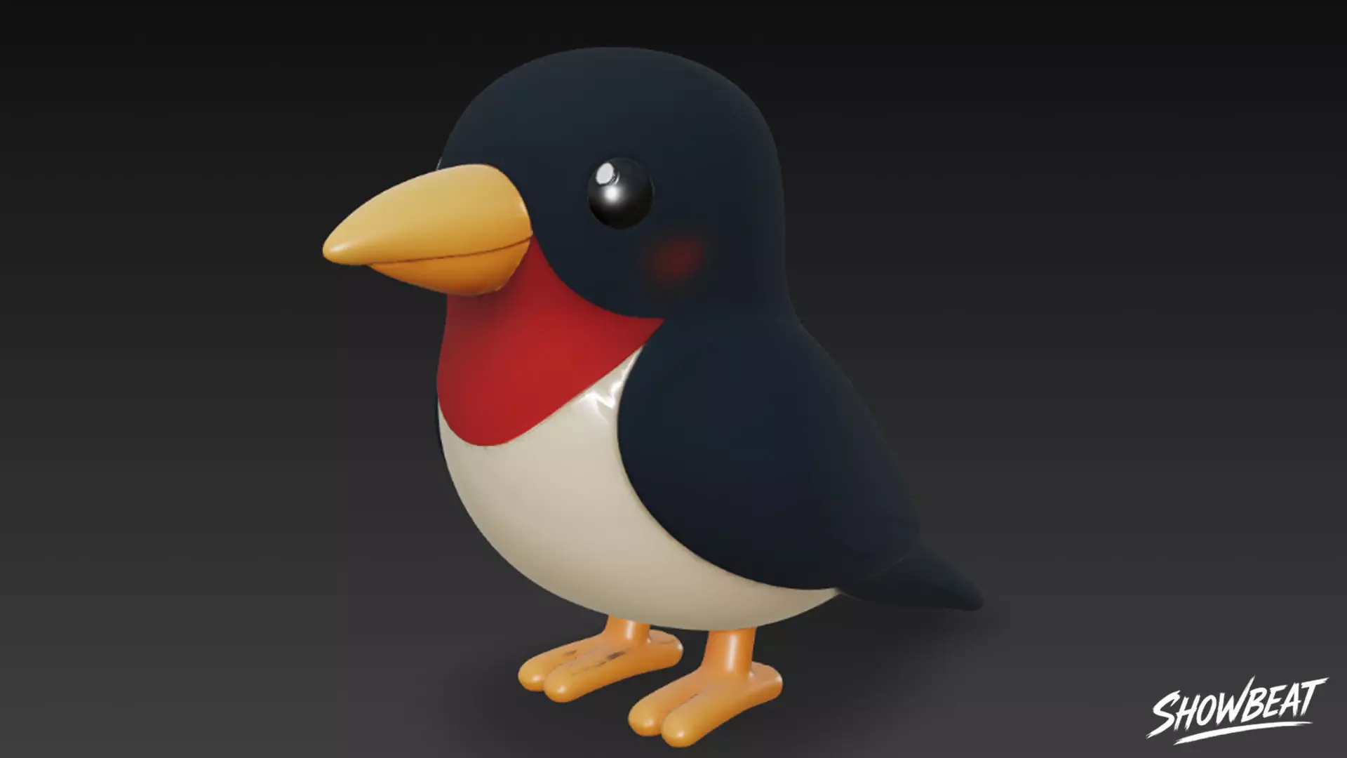 Cartoon Plush Swallow Low-poly 3D model_1