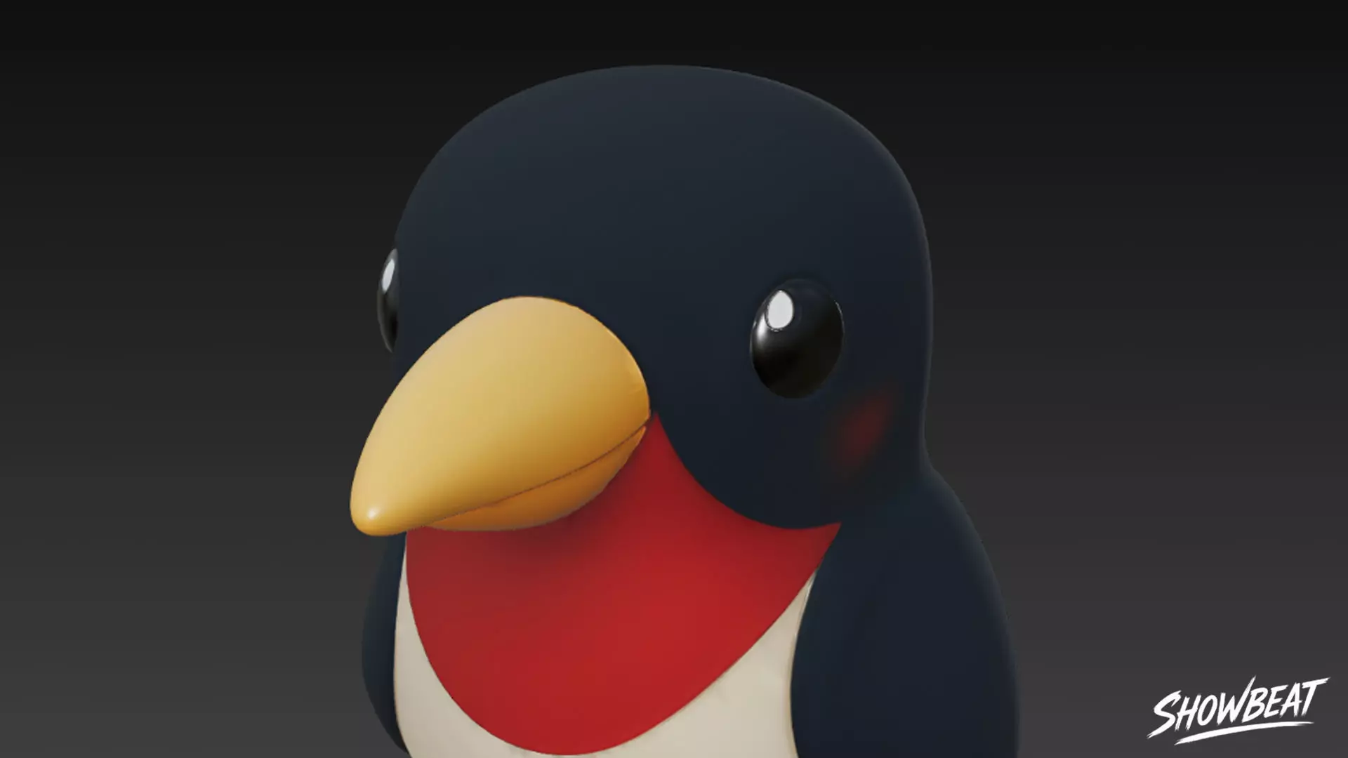 Cartoon Plush Swallow Low-poly 3D model_6