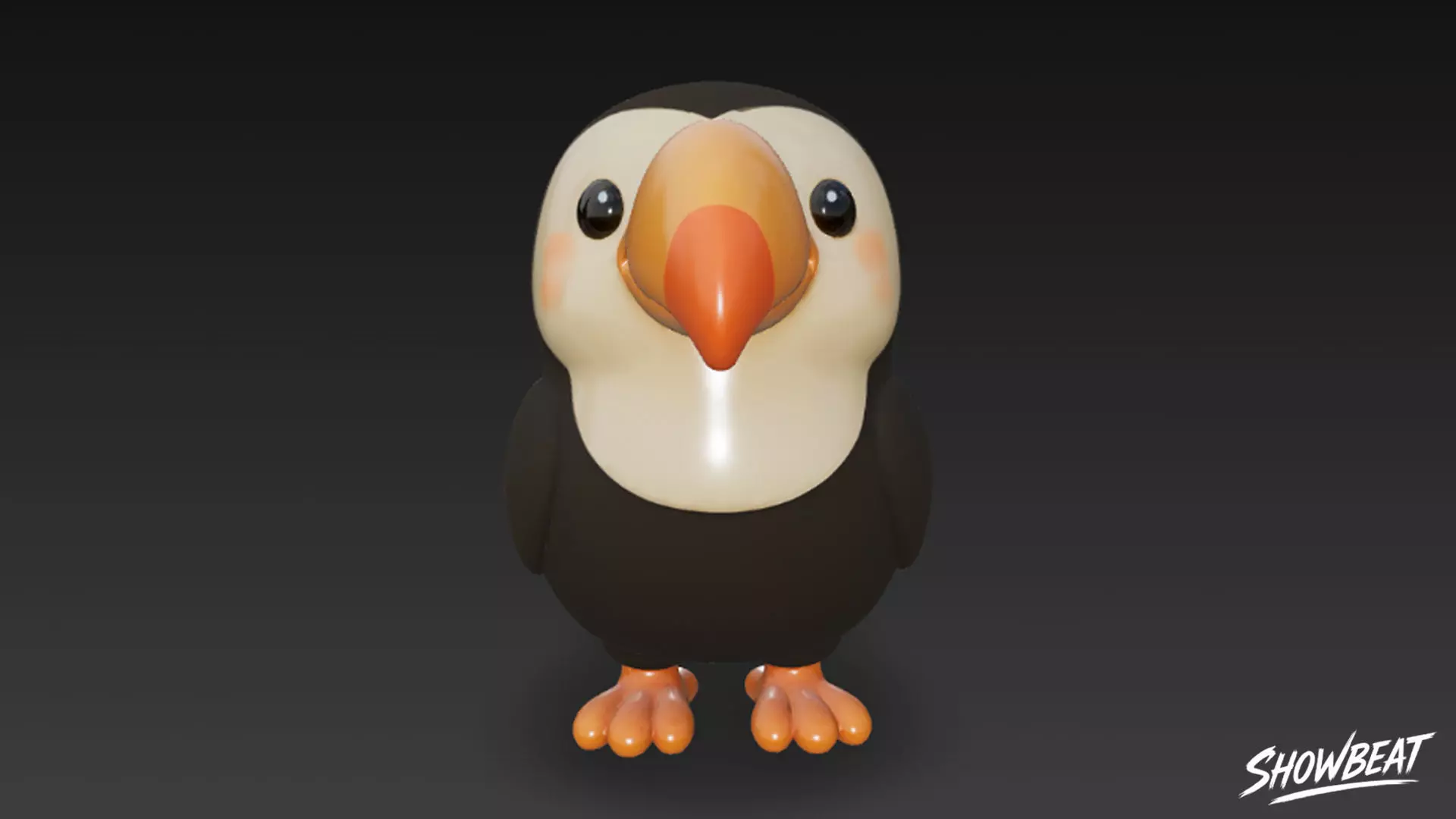 Cartoon Plush Toucan Low-poly 3D model_2