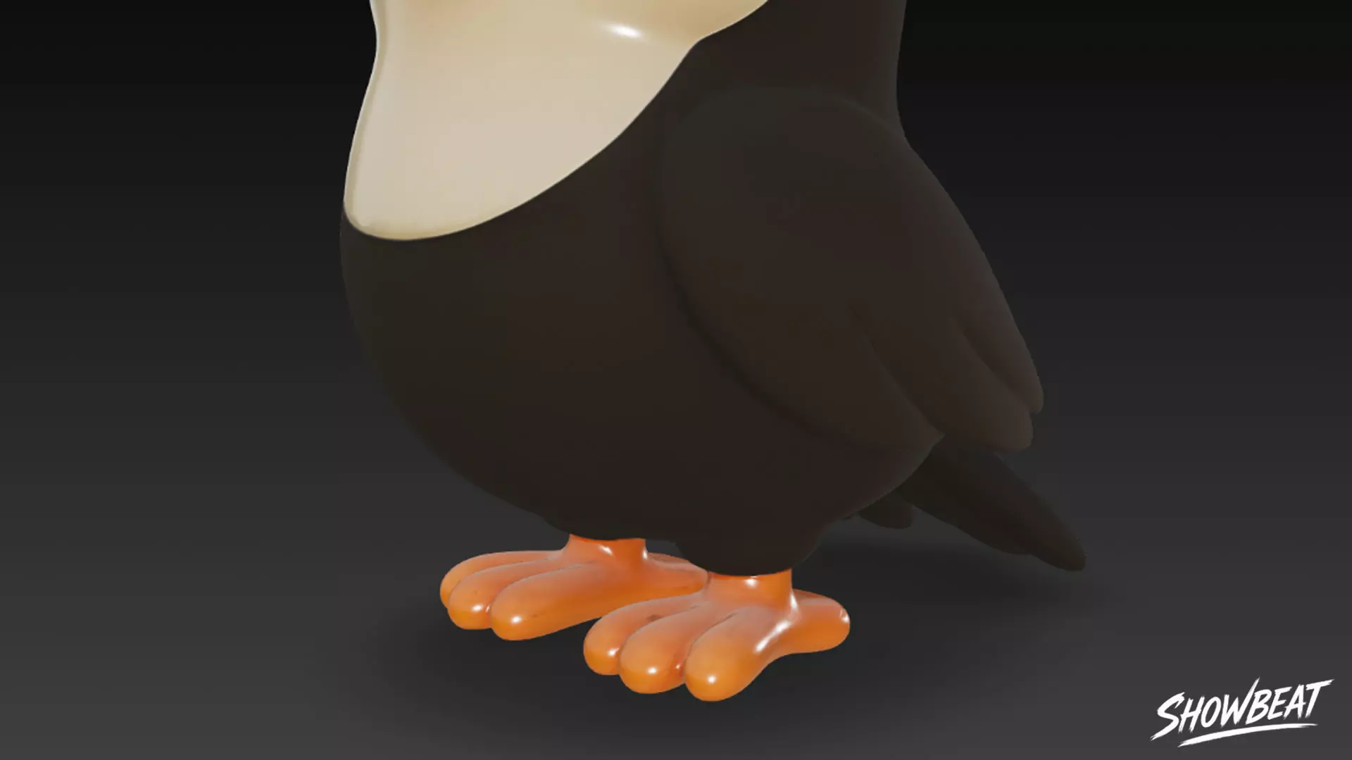 Cartoon Plush Toucan Low-poly 3D model_7