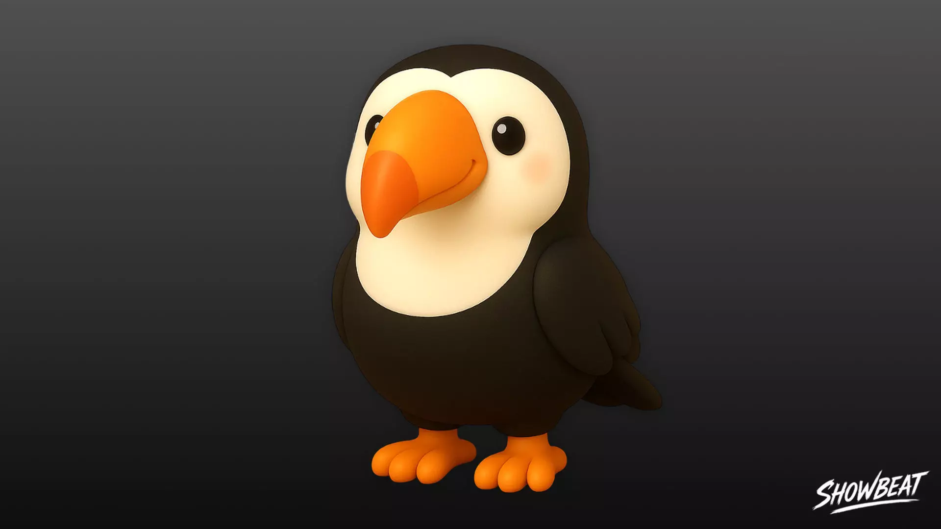 Cartoon Plush Toucan Low-poly 3D model_0