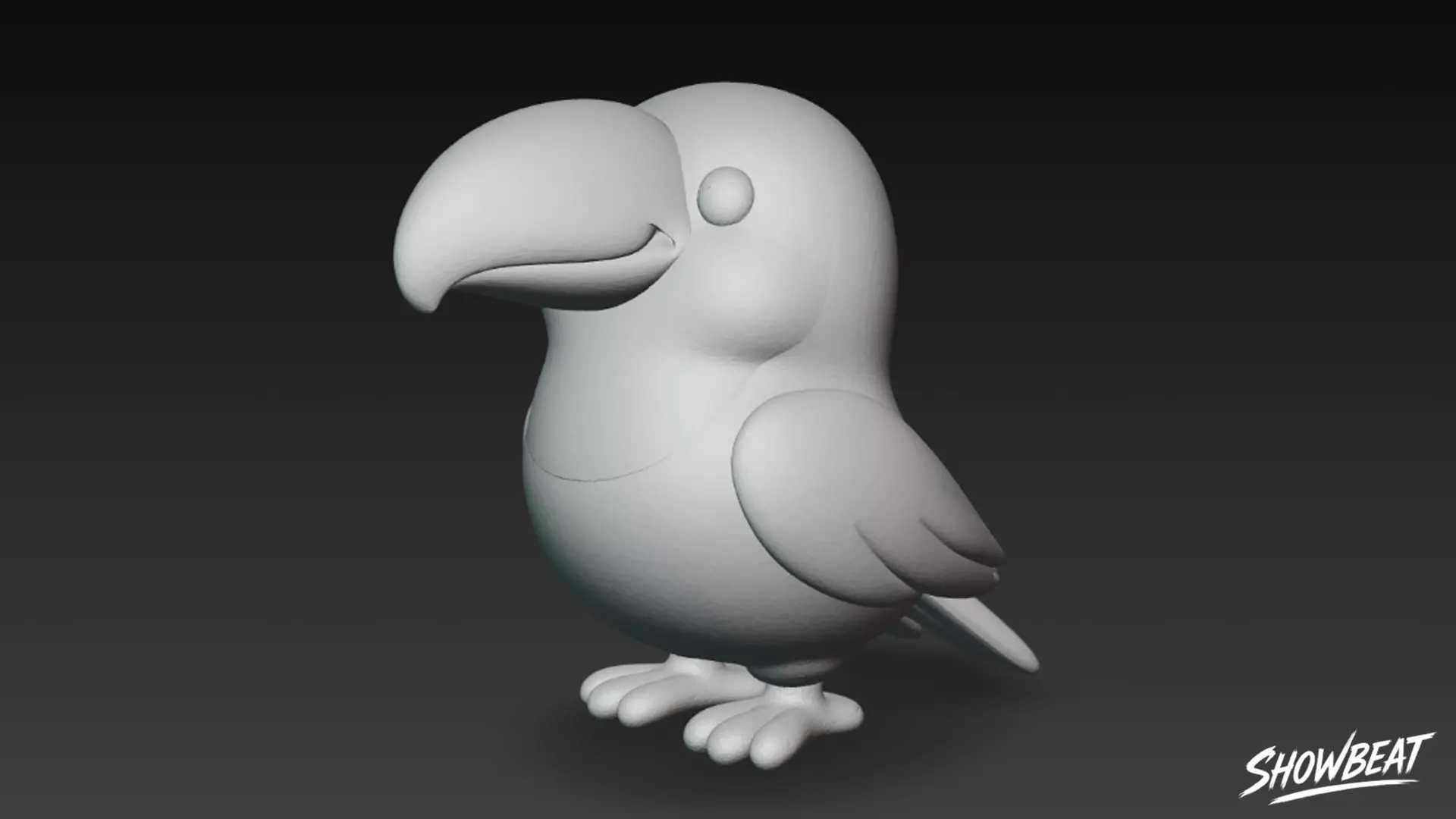 Cartoon Plush Toucan Low-poly 3D model_9