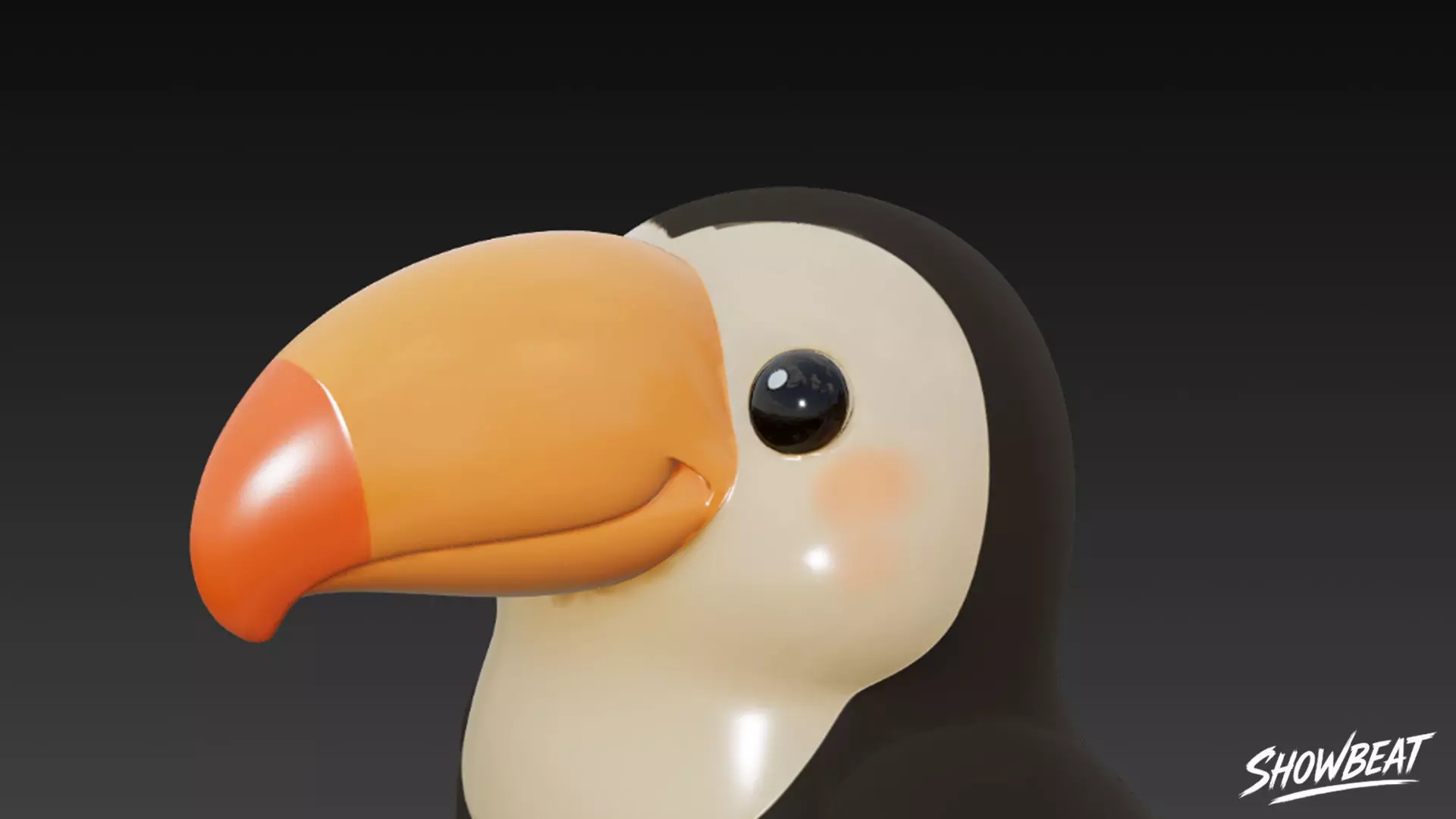 Cartoon Plush Toucan Low-poly 3D model_6