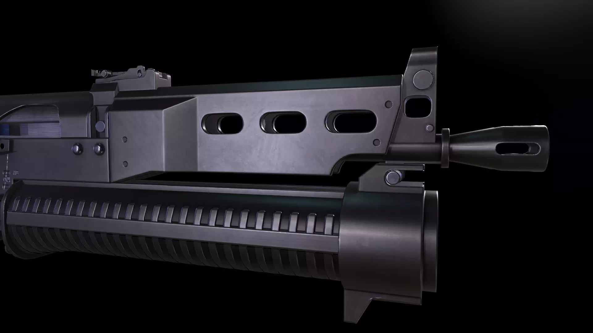 Bizon Submachine Gun Low-poly 3D model_5