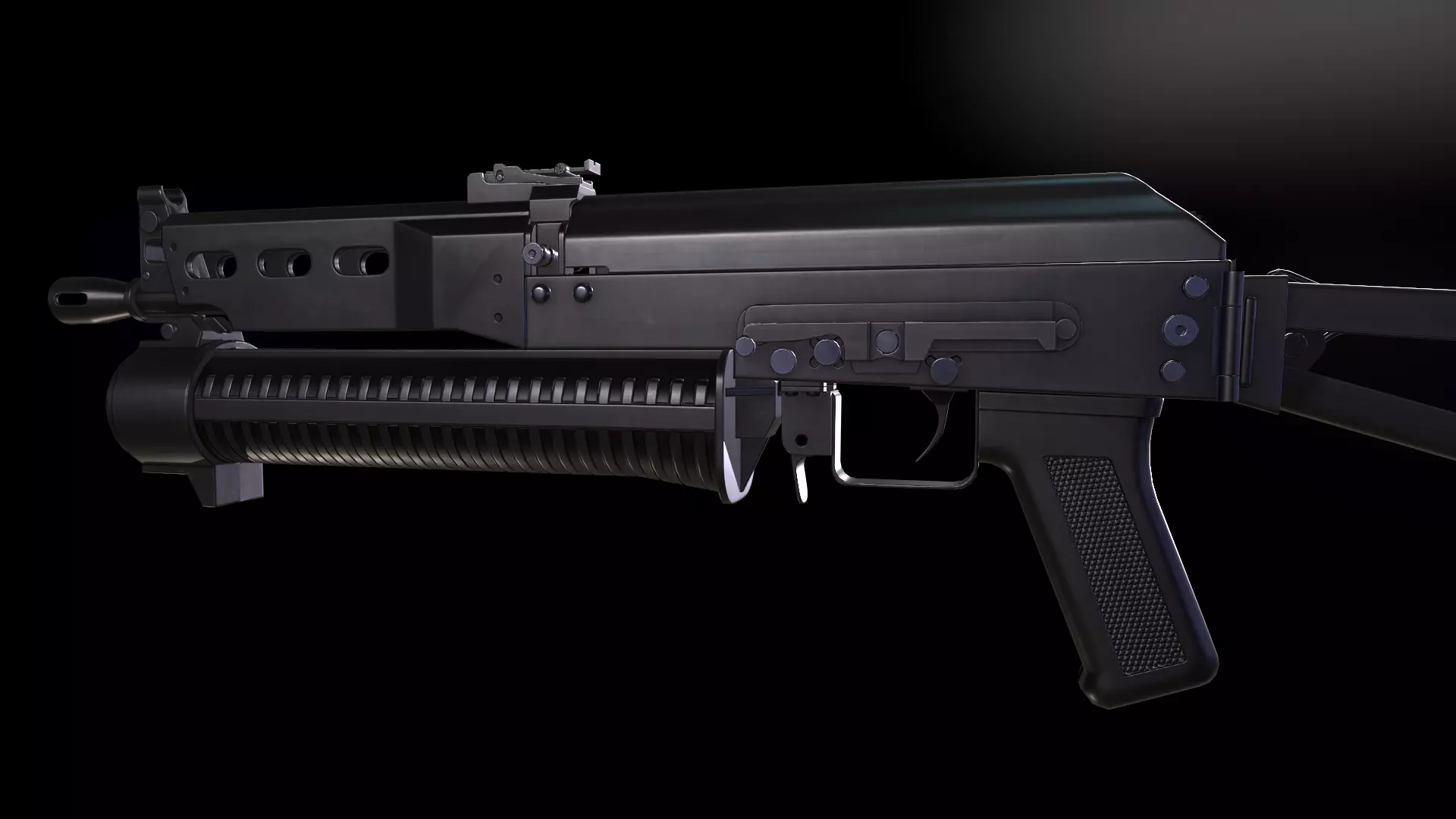 Bizon Submachine Gun Low-poly 3D model_2