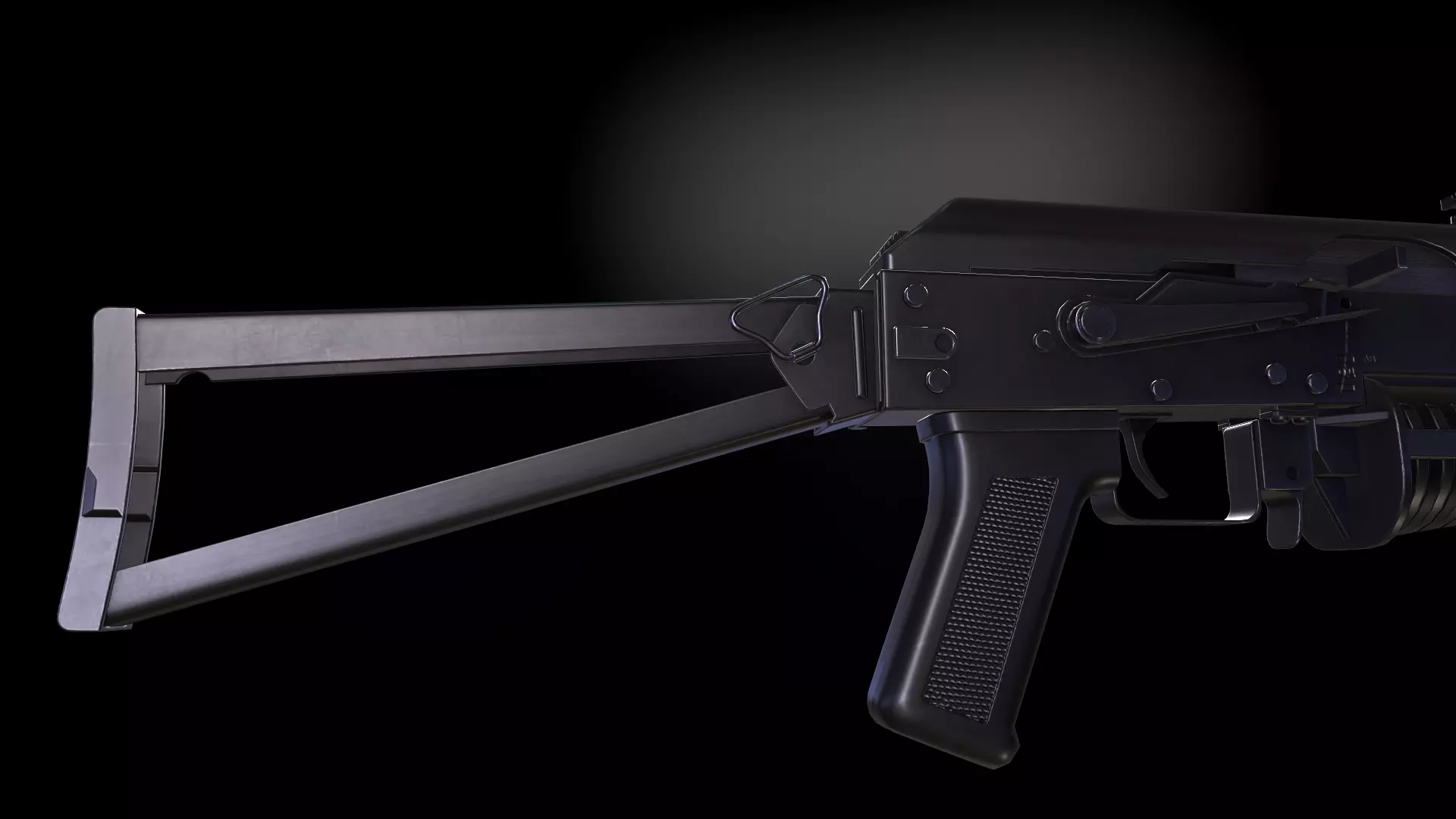 Bizon Submachine Gun Low-poly 3D model_8