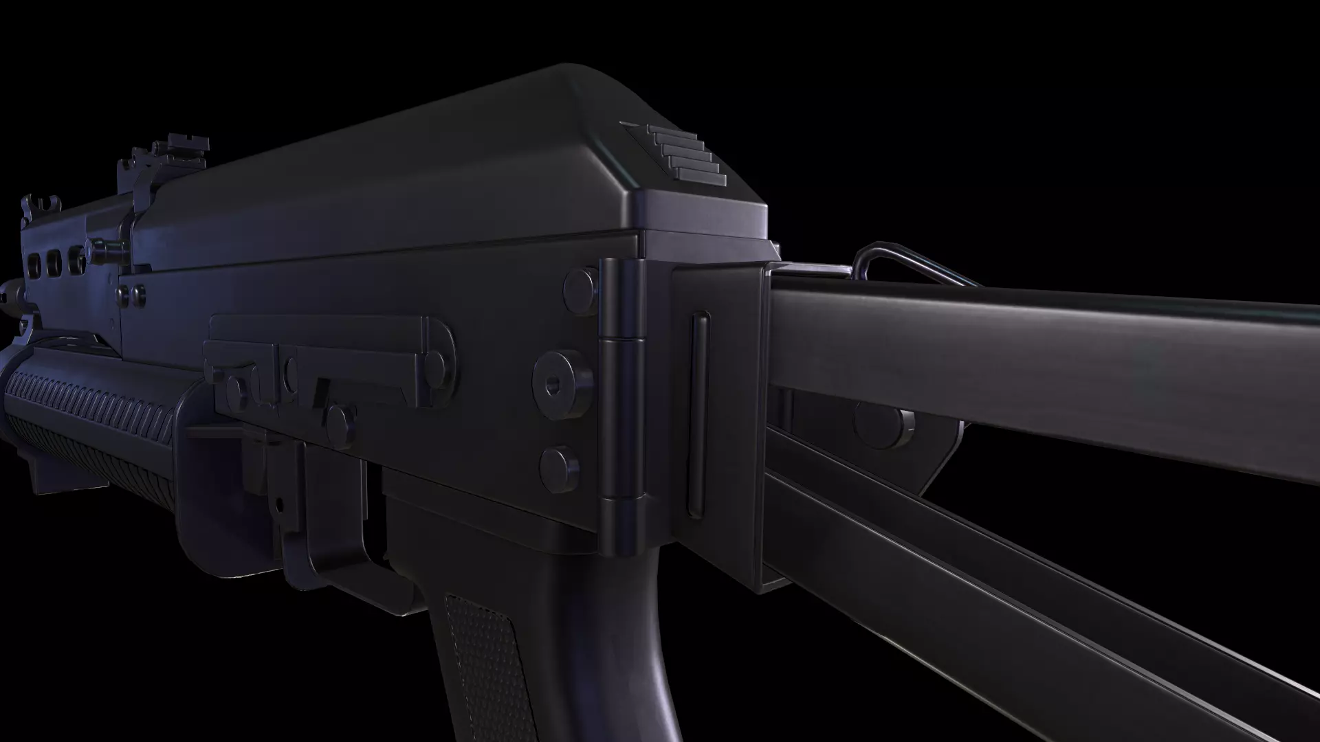 Bizon Submachine Gun Low-poly 3D model_7