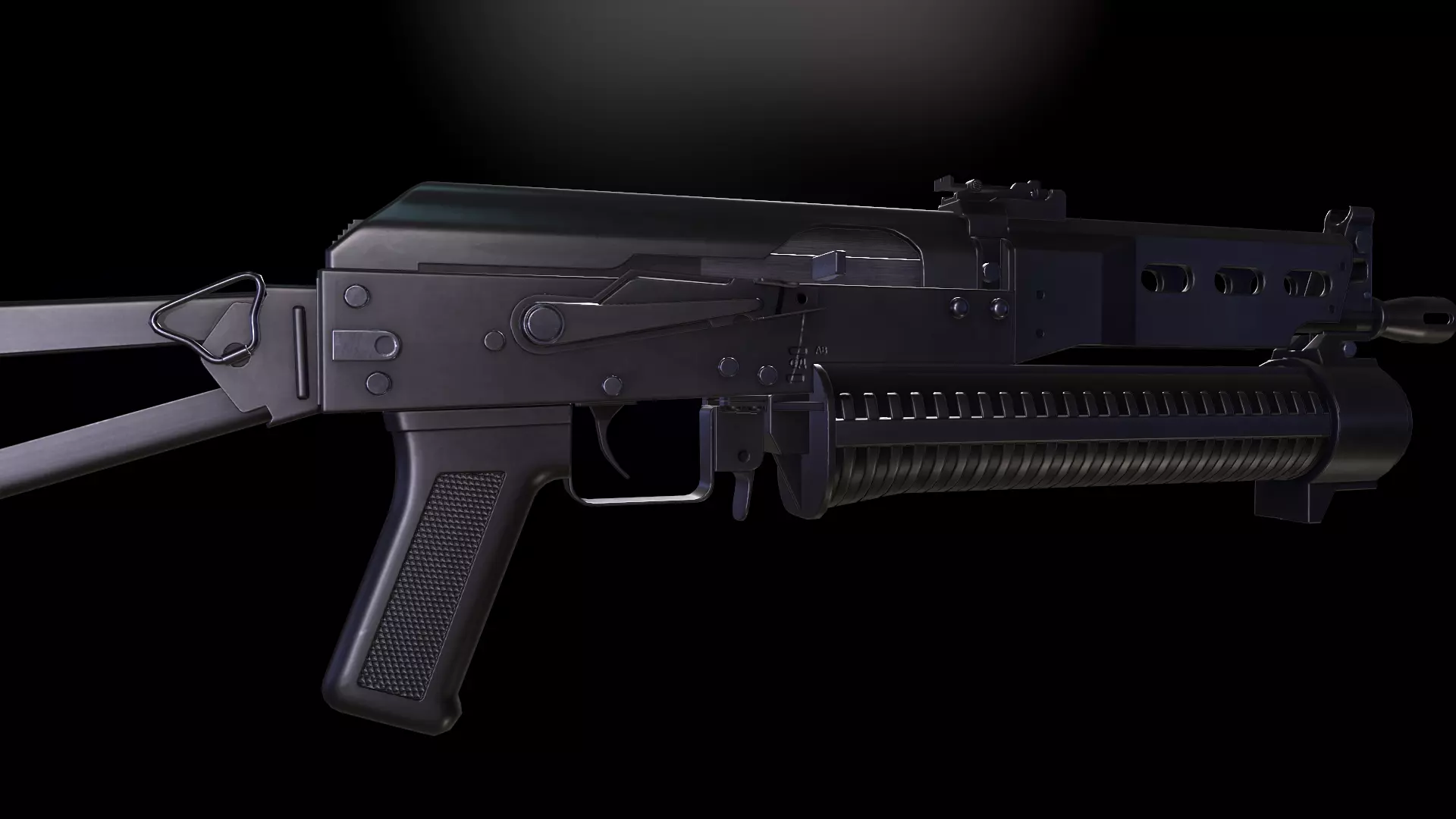 Bizon Submachine Gun Low-poly 3D model_3