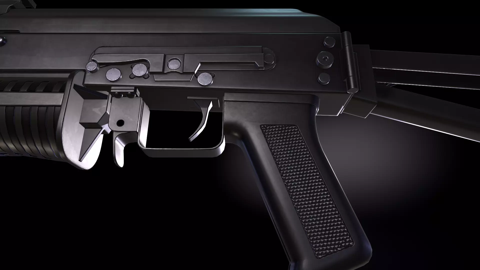 Bizon Submachine Gun Low-poly 3D model_6